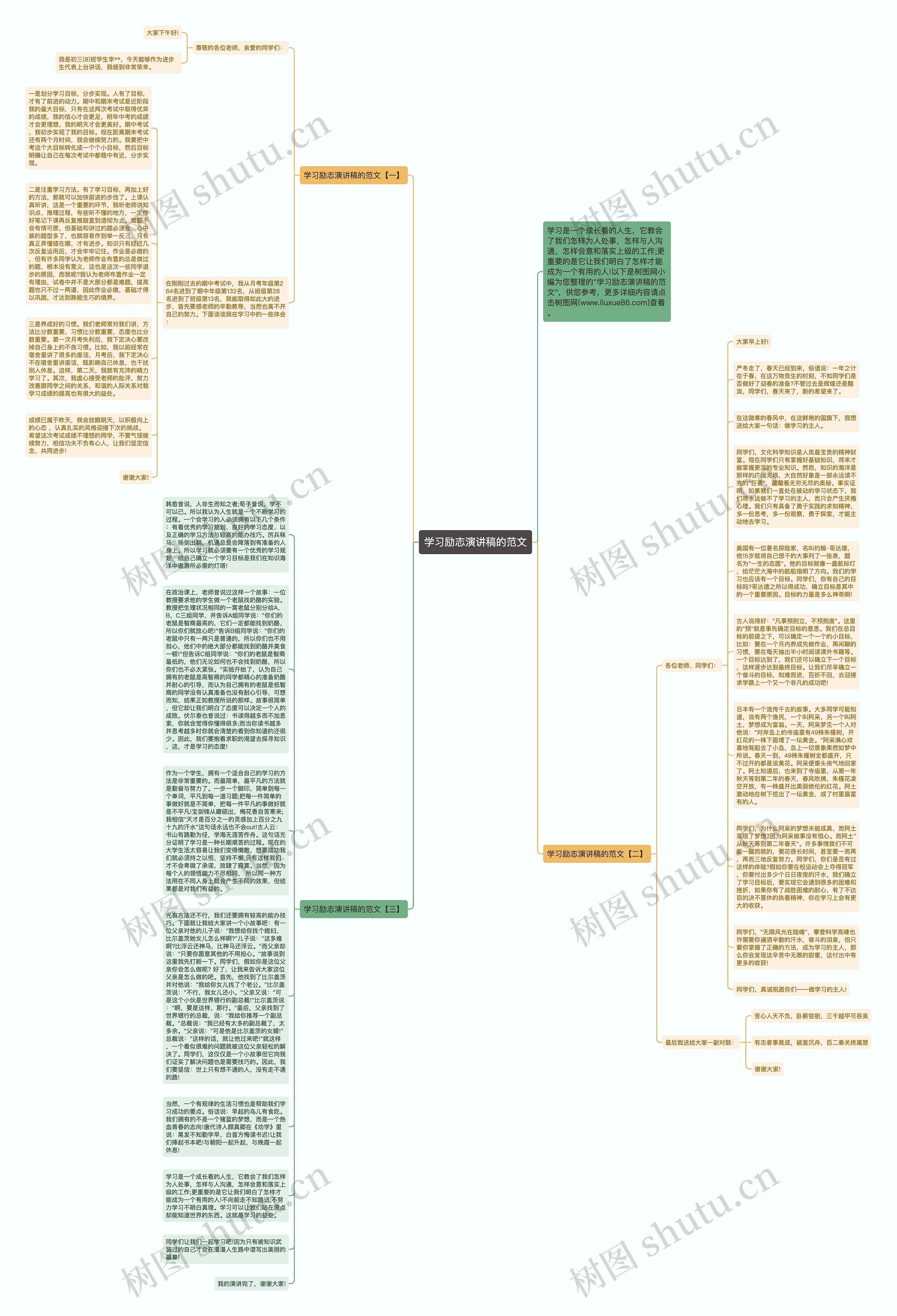学习励志演讲稿的范文思维导图高清图 学习励志演讲稿的范文思维导图