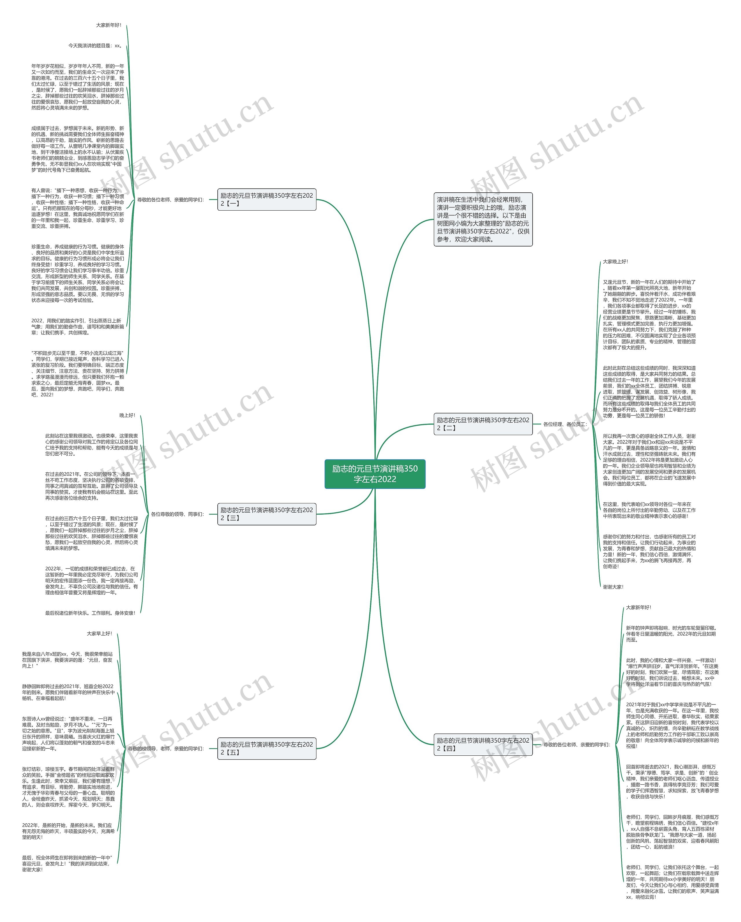 励志的元旦节演讲稿350字左右2022思维导图