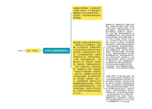 小学生法制演讲稿范文