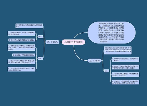 小学班务工作计划