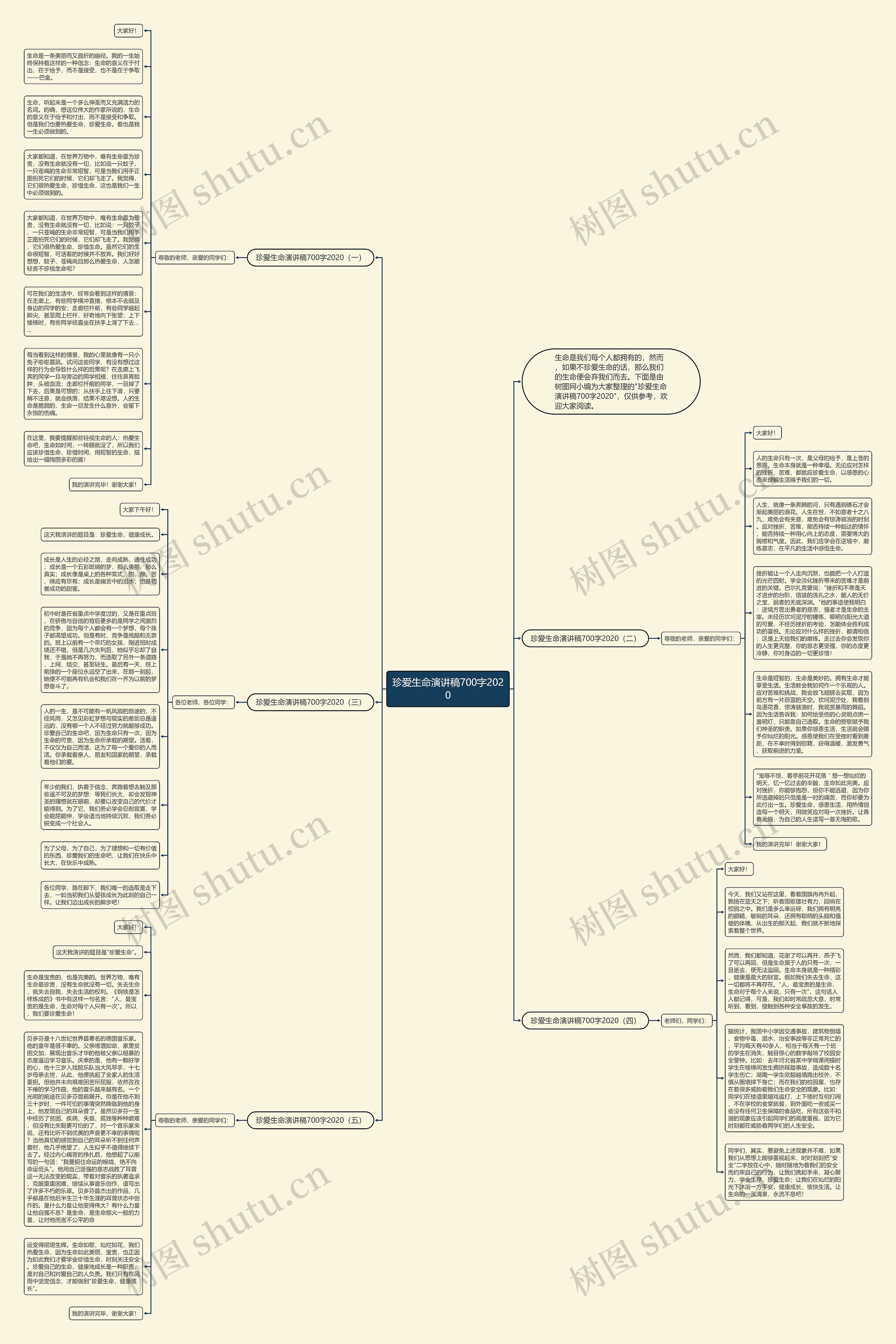 珍爱生命演讲稿700字2020思维导图