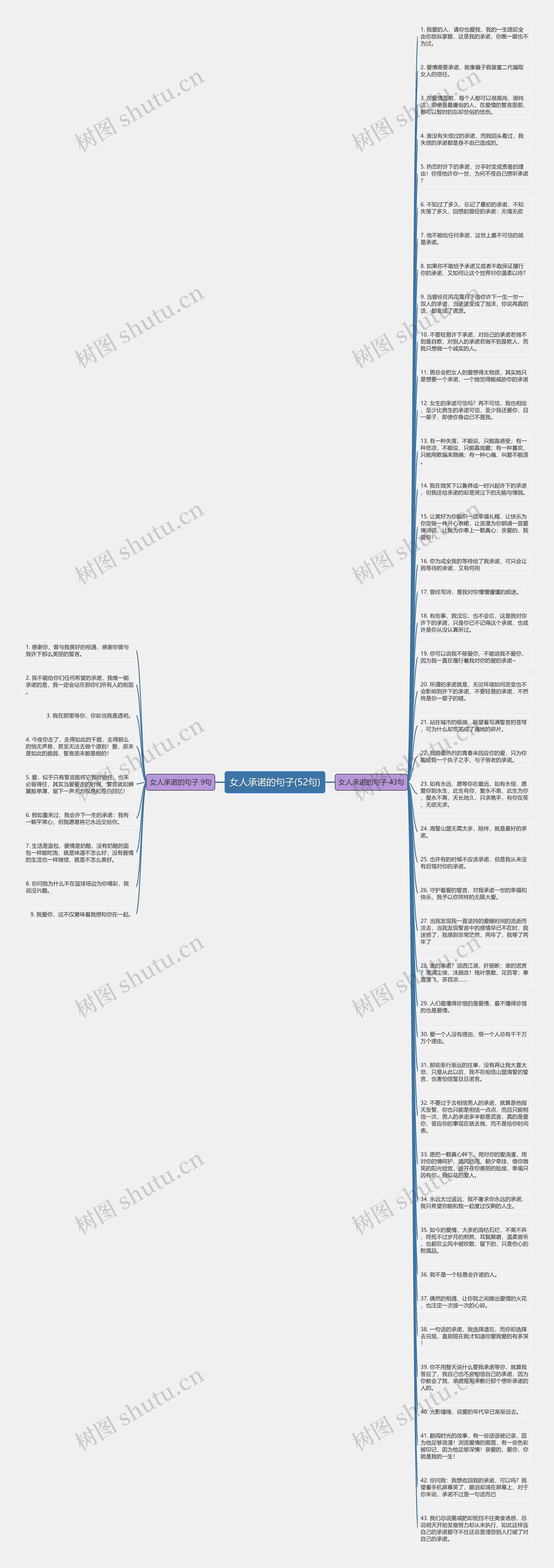 女人承诺的句子(52句)思维导图