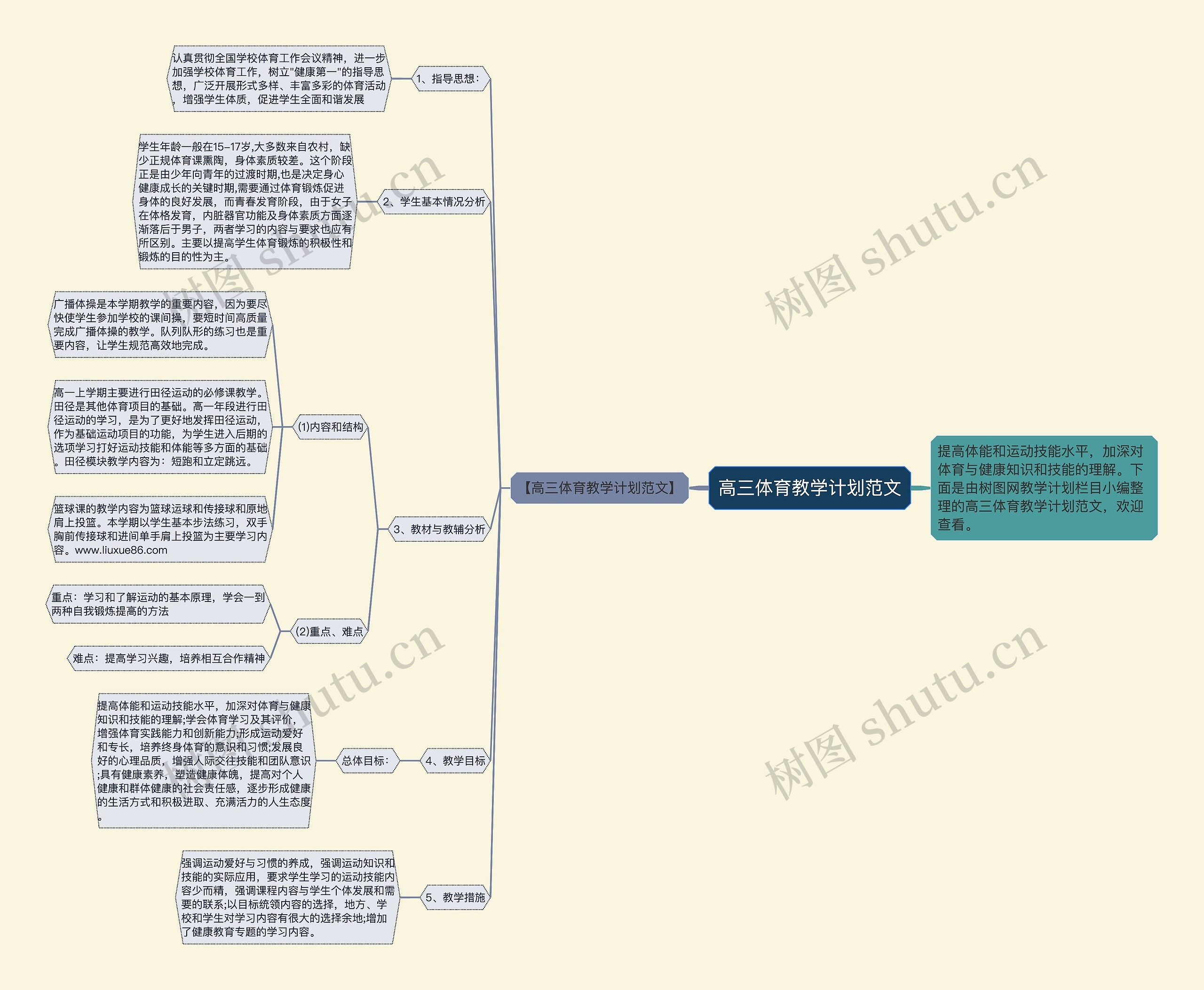 高三体育教学计划范文思维导图