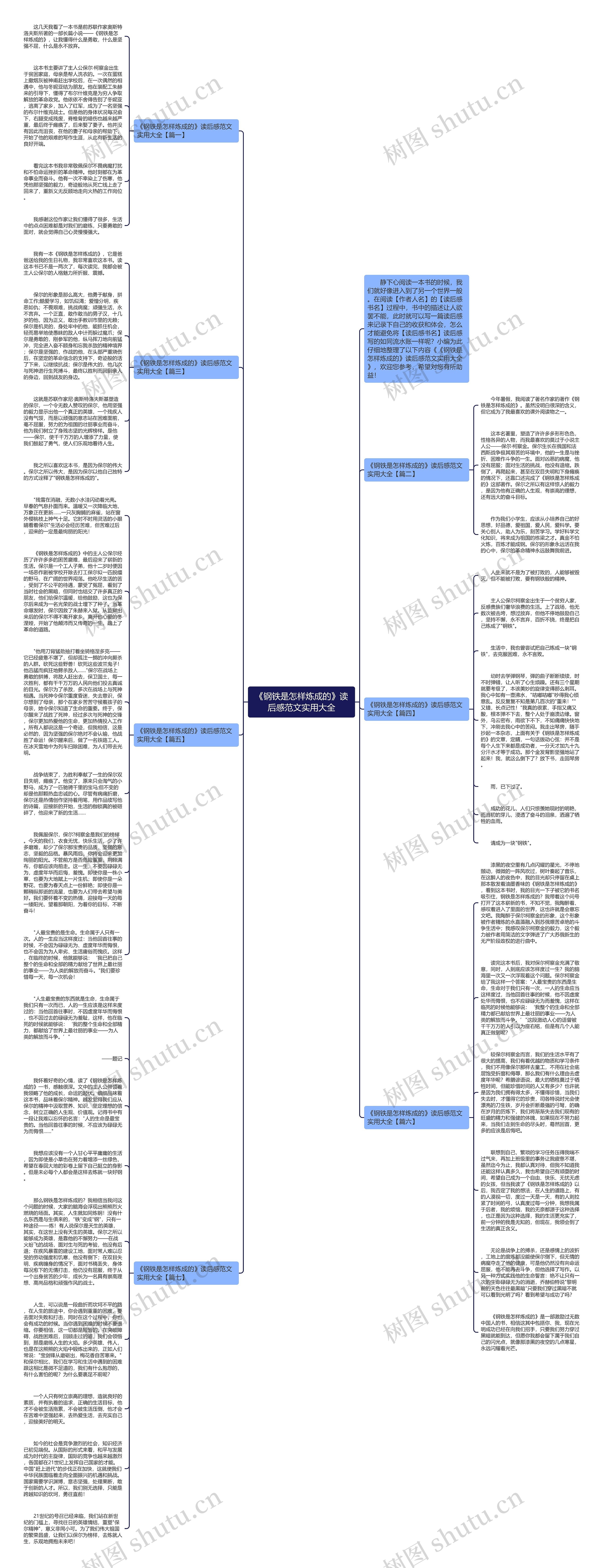 《钢铁是怎样炼成的》读后感范文实用大全思维导图
