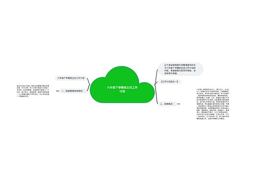 六年级下学期班主任工作计划