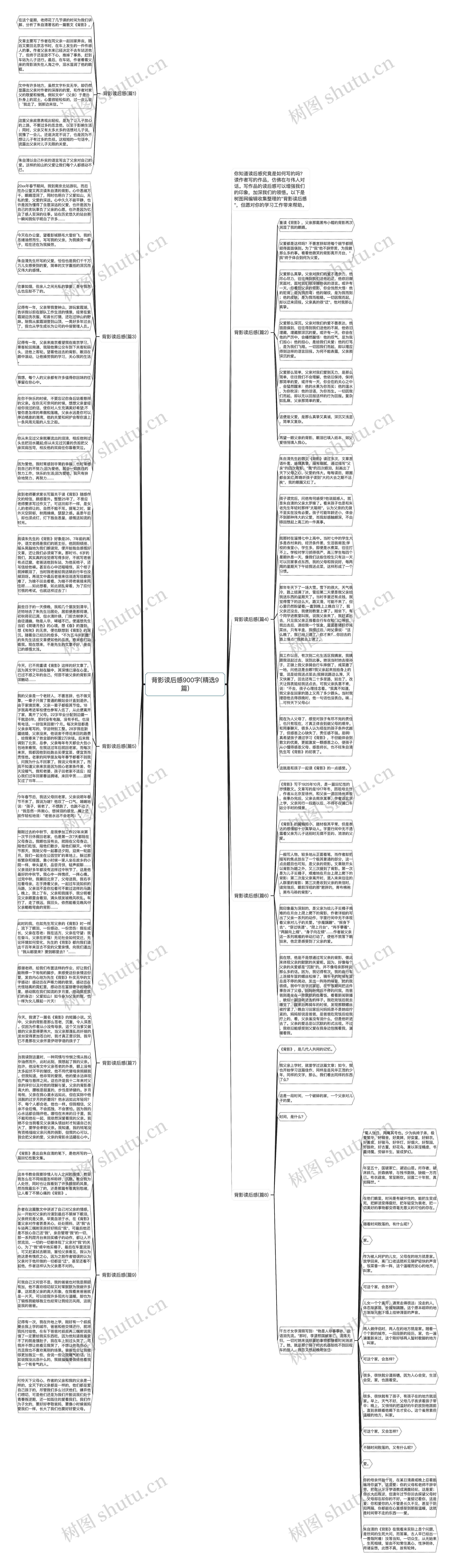 背影读后感900字(精选9篇)思维导图