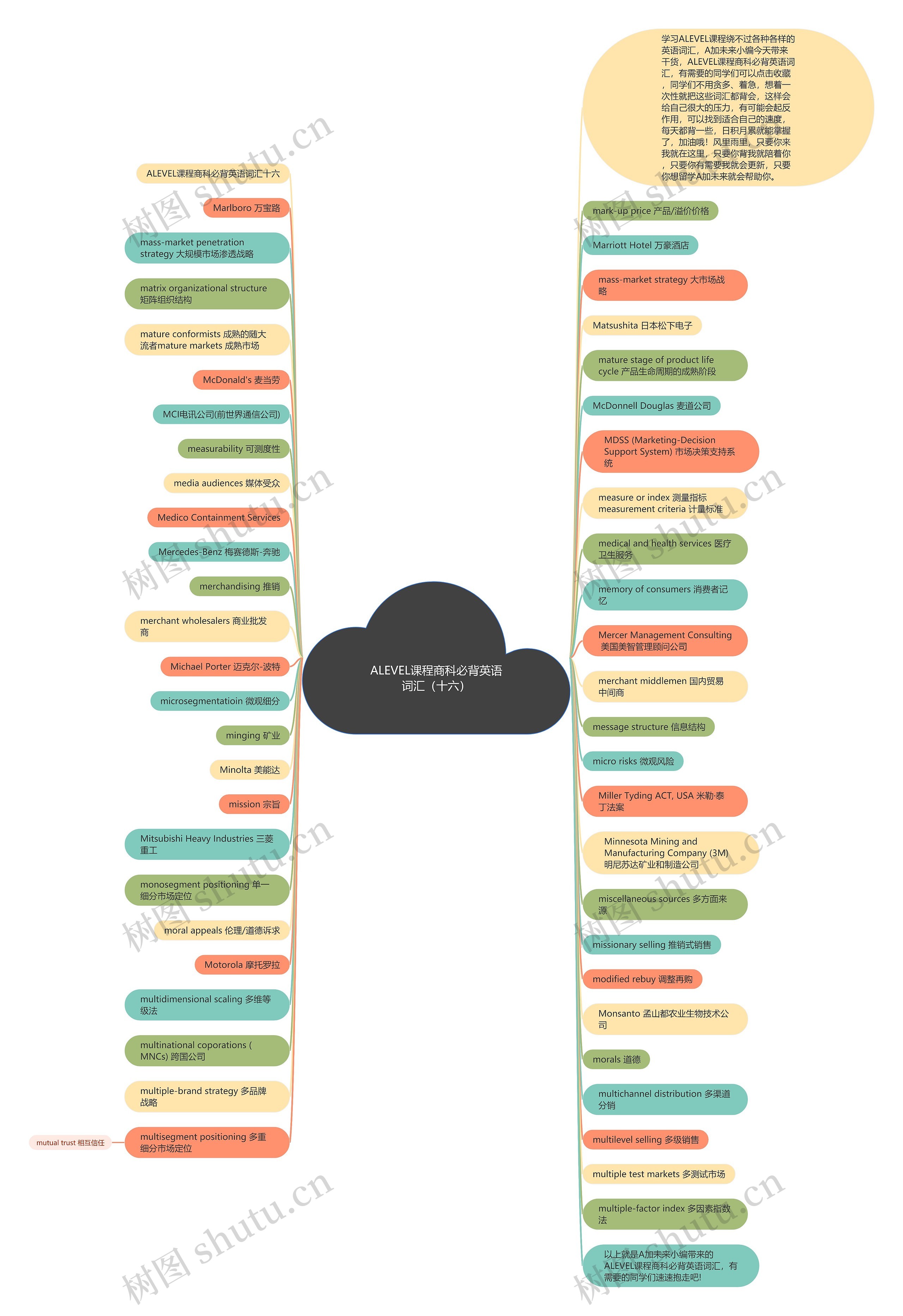 ALEVEL课程商科必背英语词汇（十六）思维导图