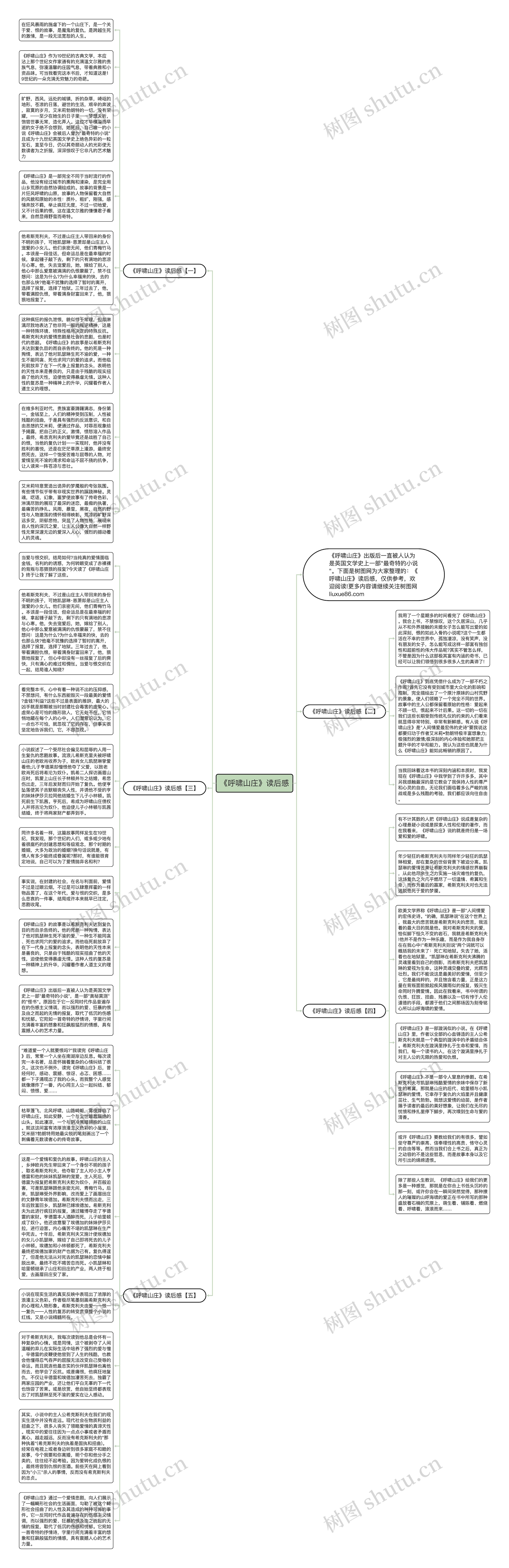 《呼啸山庄》读后感思维导图