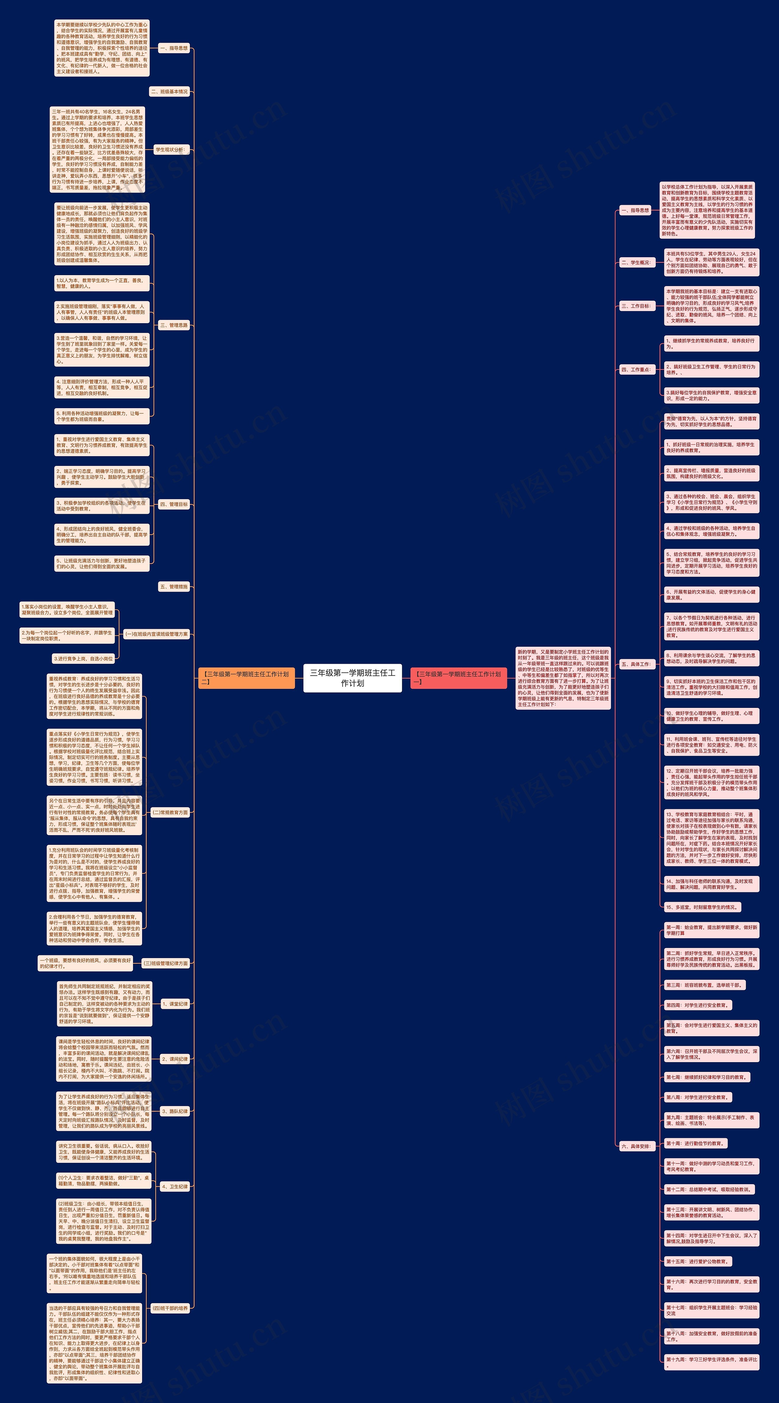 三年级第一学期班主任工作计划