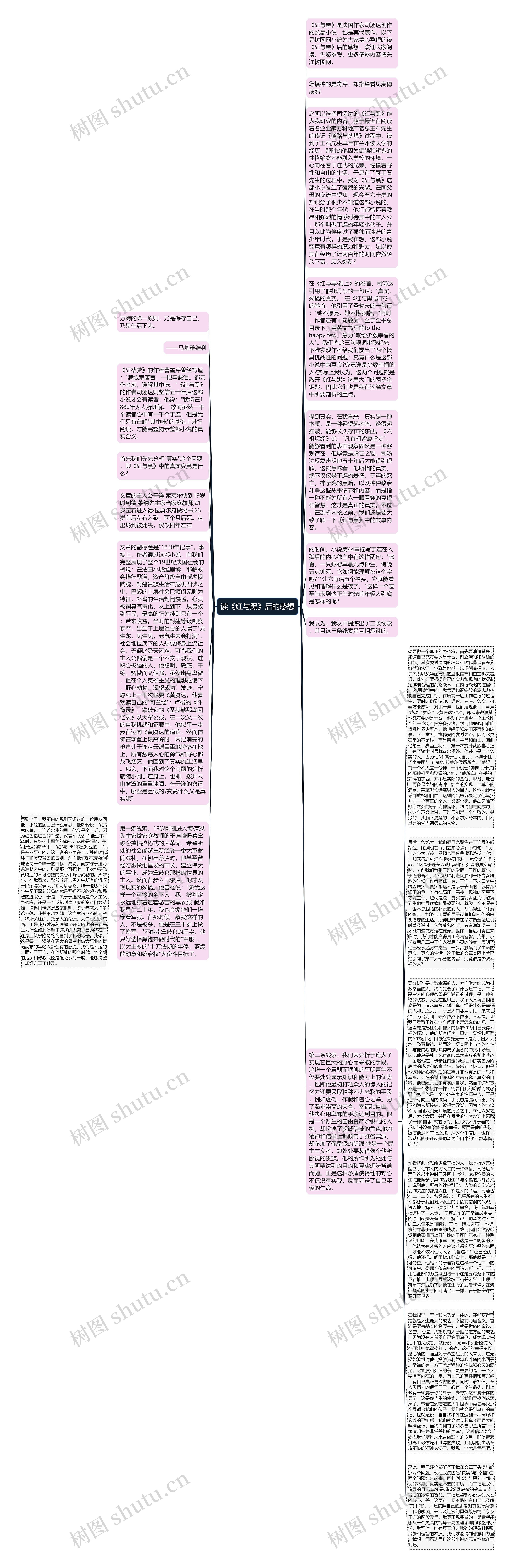读《红与黑》后的感想思维导图
