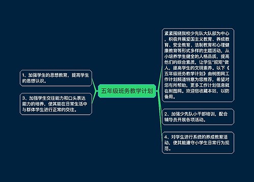 五年级班务教学计划