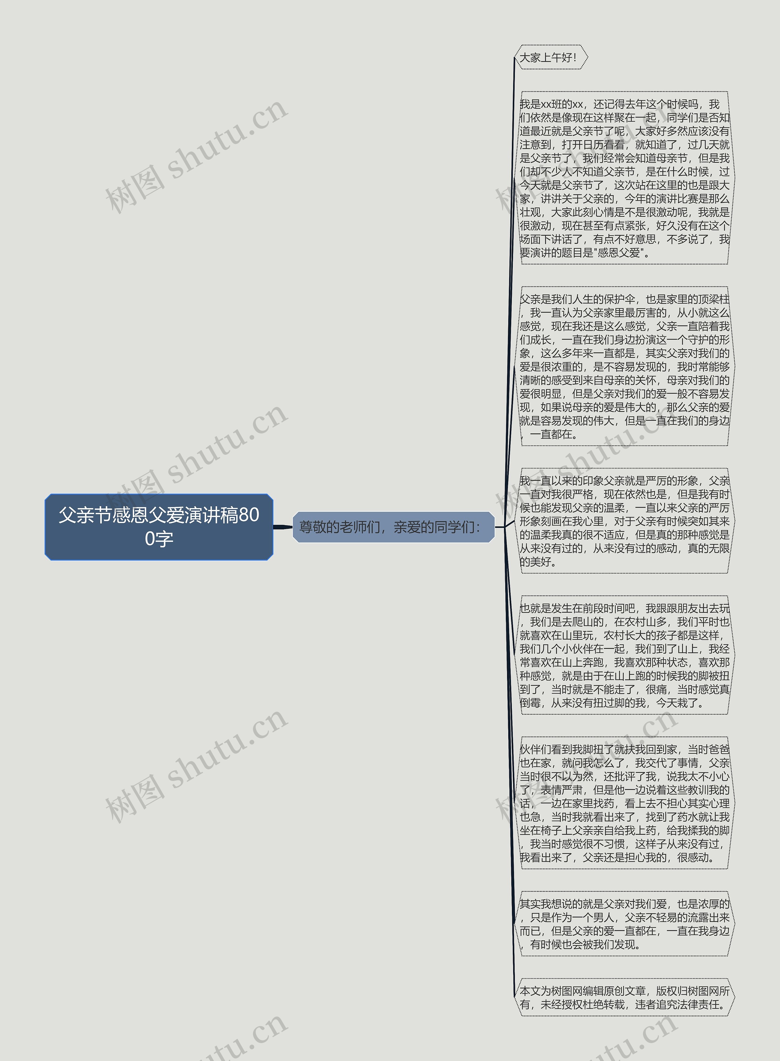 父亲节感恩父爱演讲稿800字思维导图