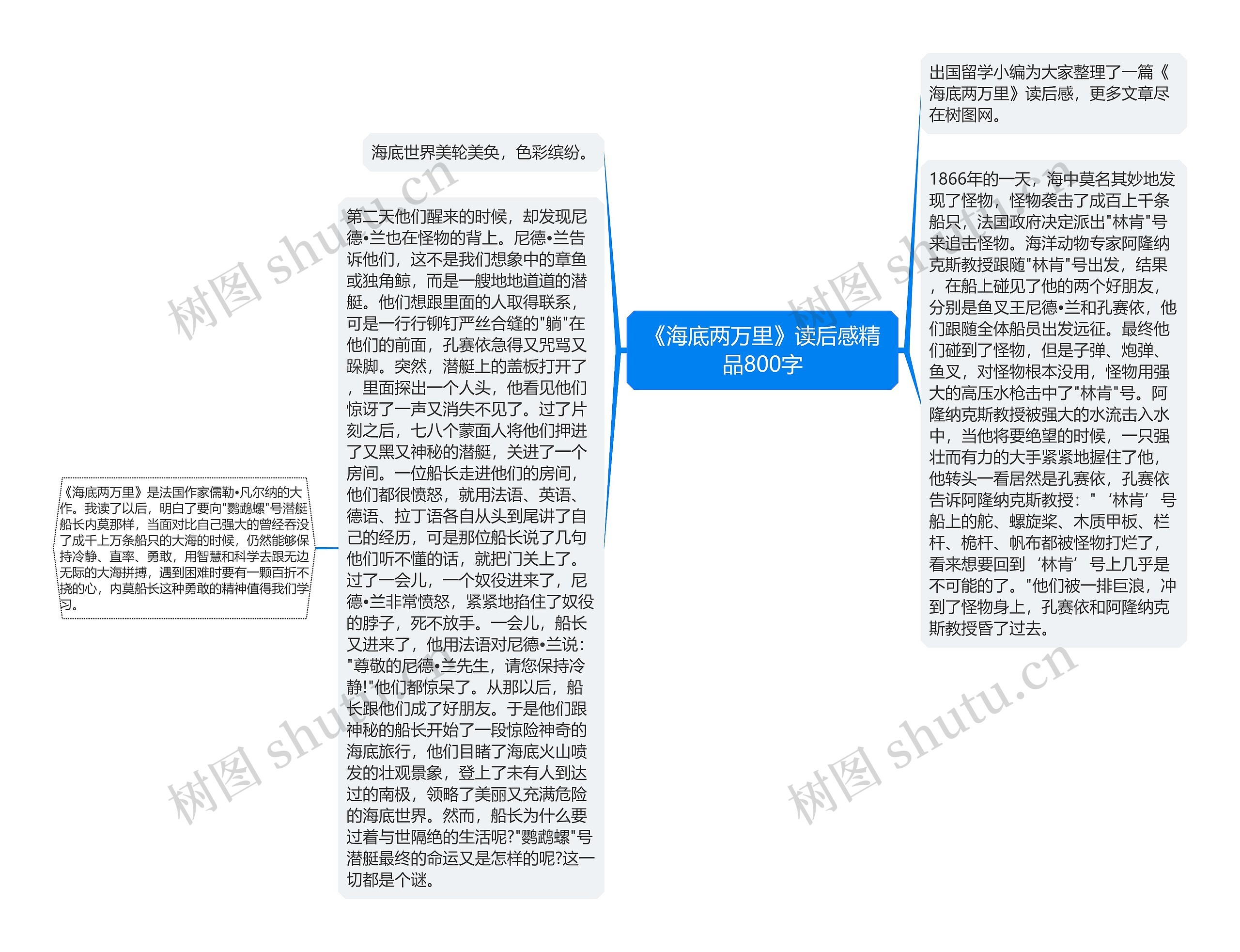 《海底两万里》读后感精品800字思维导图