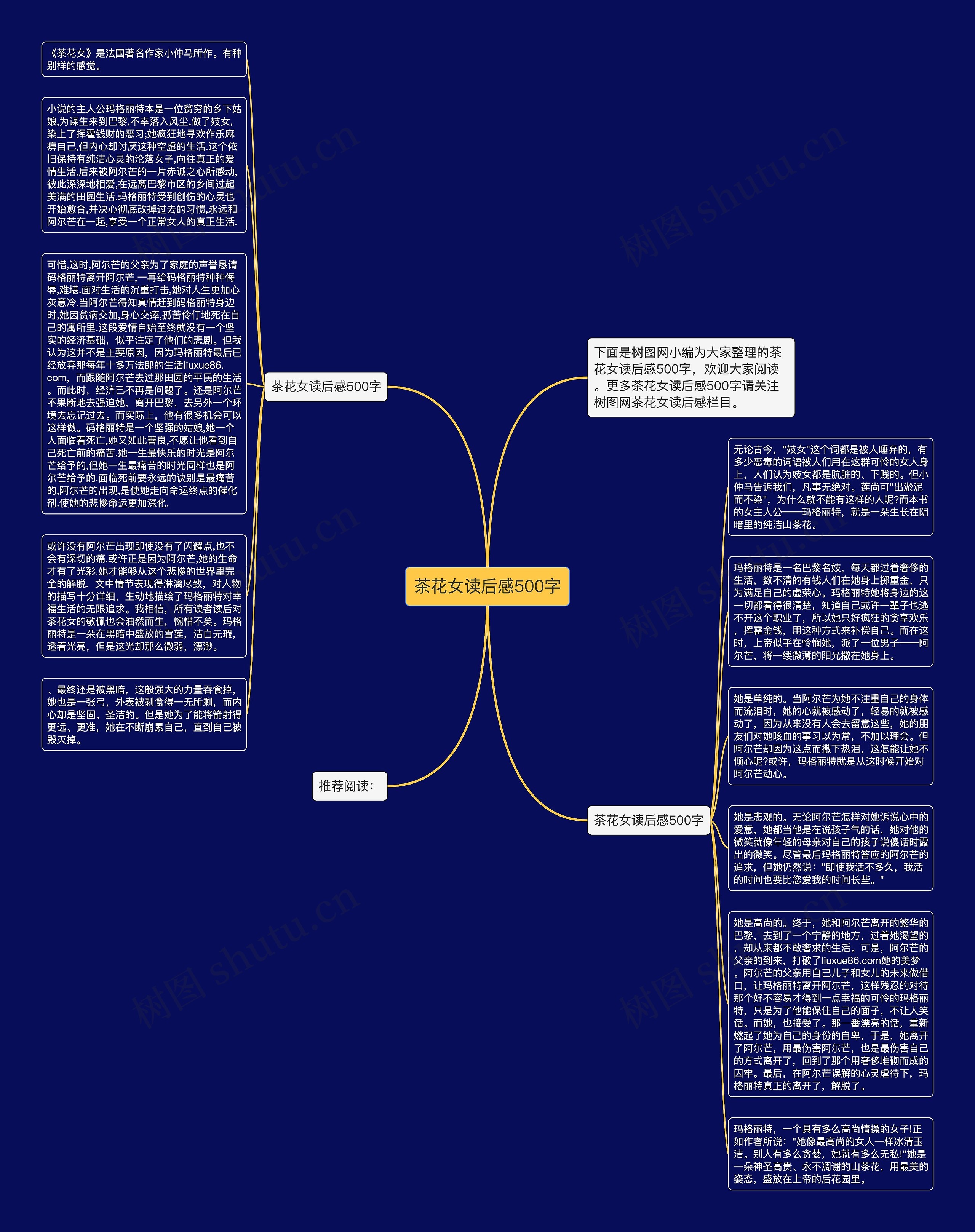 茶花女读后感500字思维导图