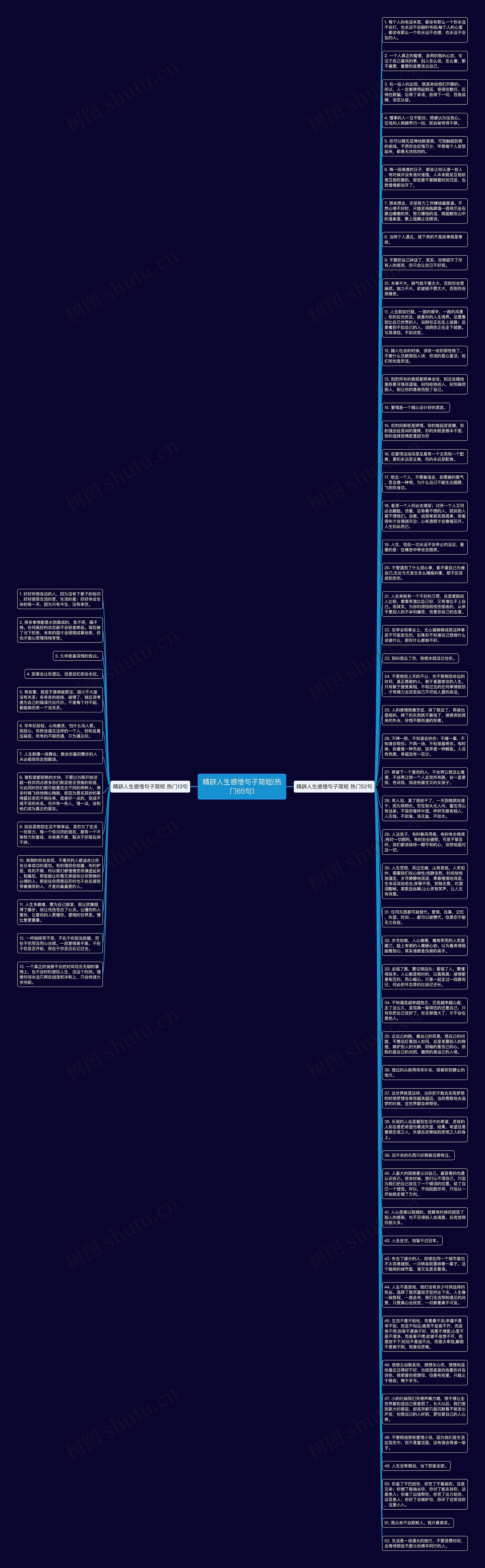 精辟人生感悟句子简短(热门65句)思维导图