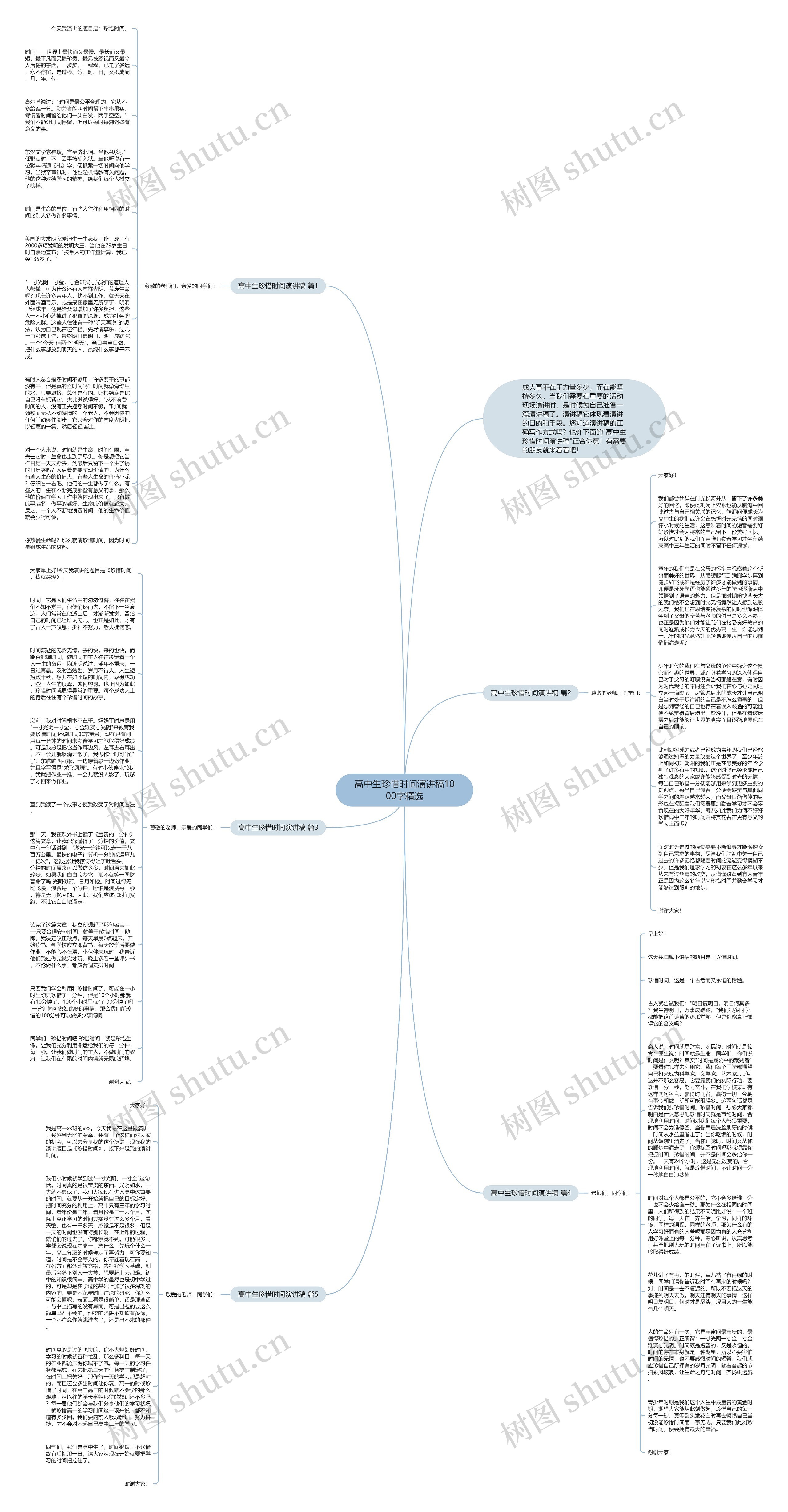 高中生珍惜时间演讲稿1000字精选思维导图