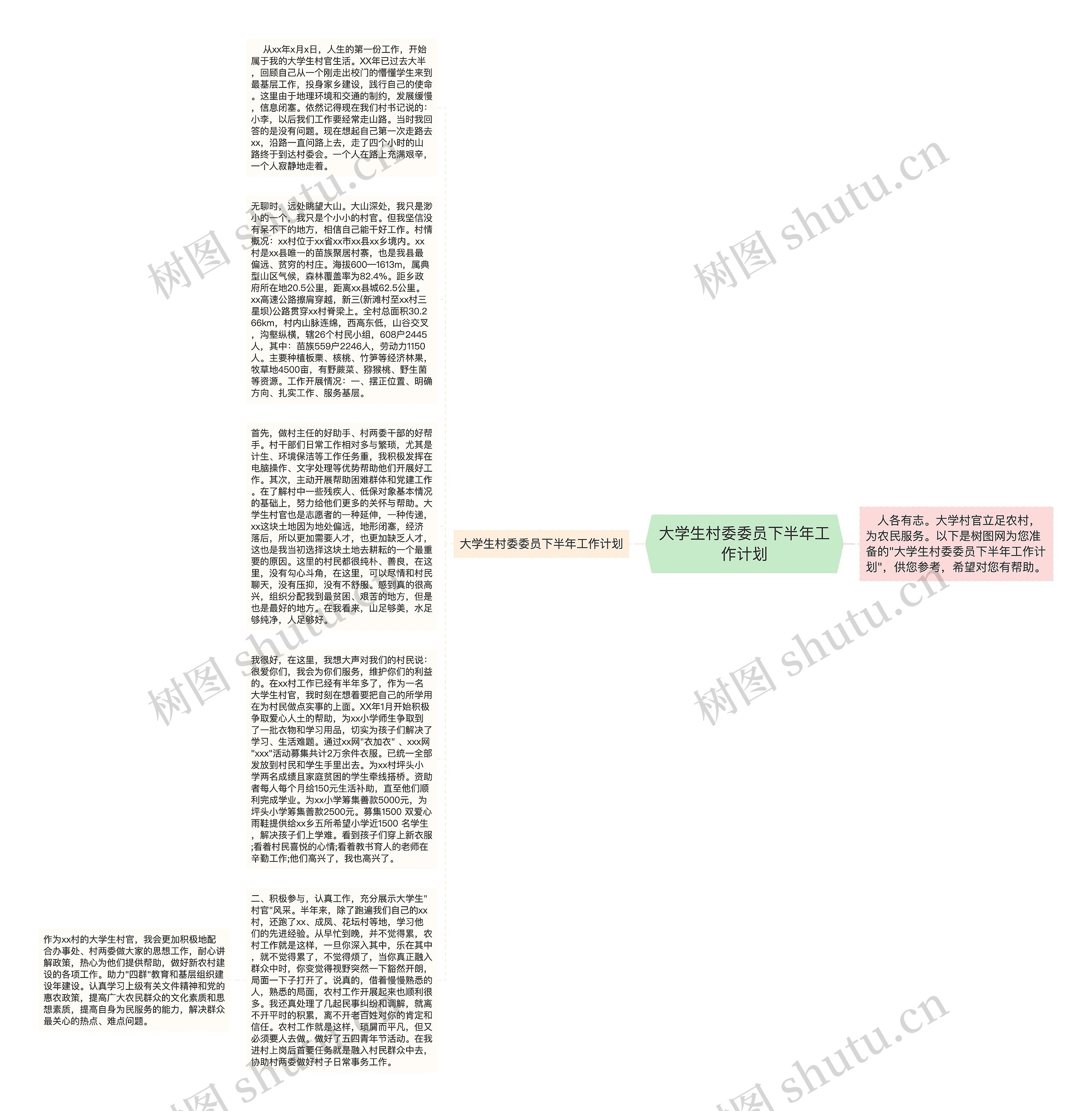 大学生村委委员下半年工作计划思维导图