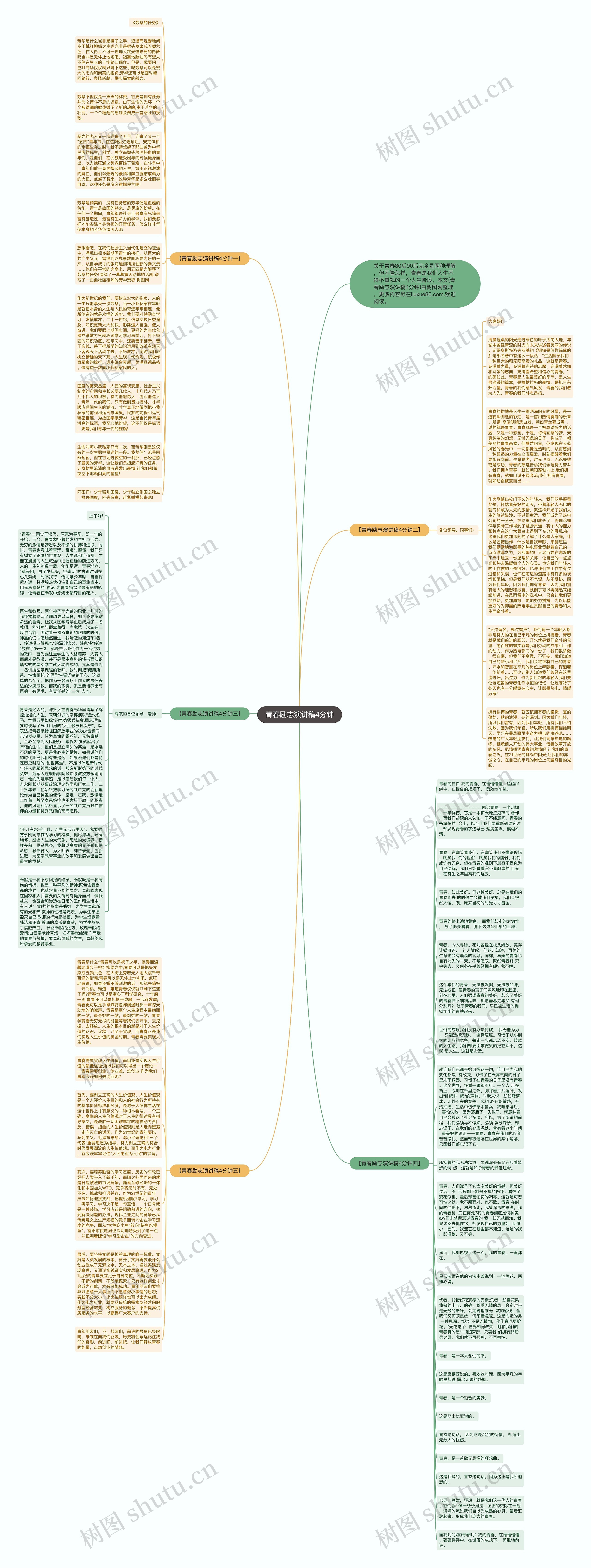 青春励志演讲稿4分钟思维导图