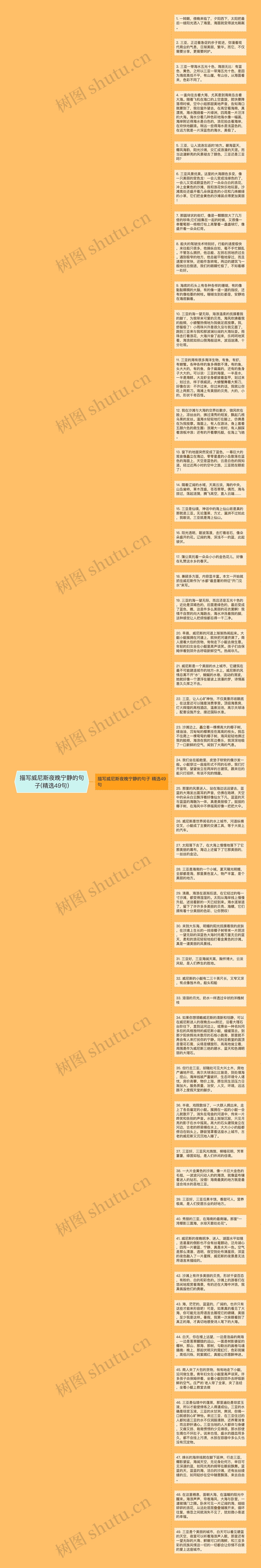 描写威尼斯夜晚宁静的句子(精选49句)思维导图