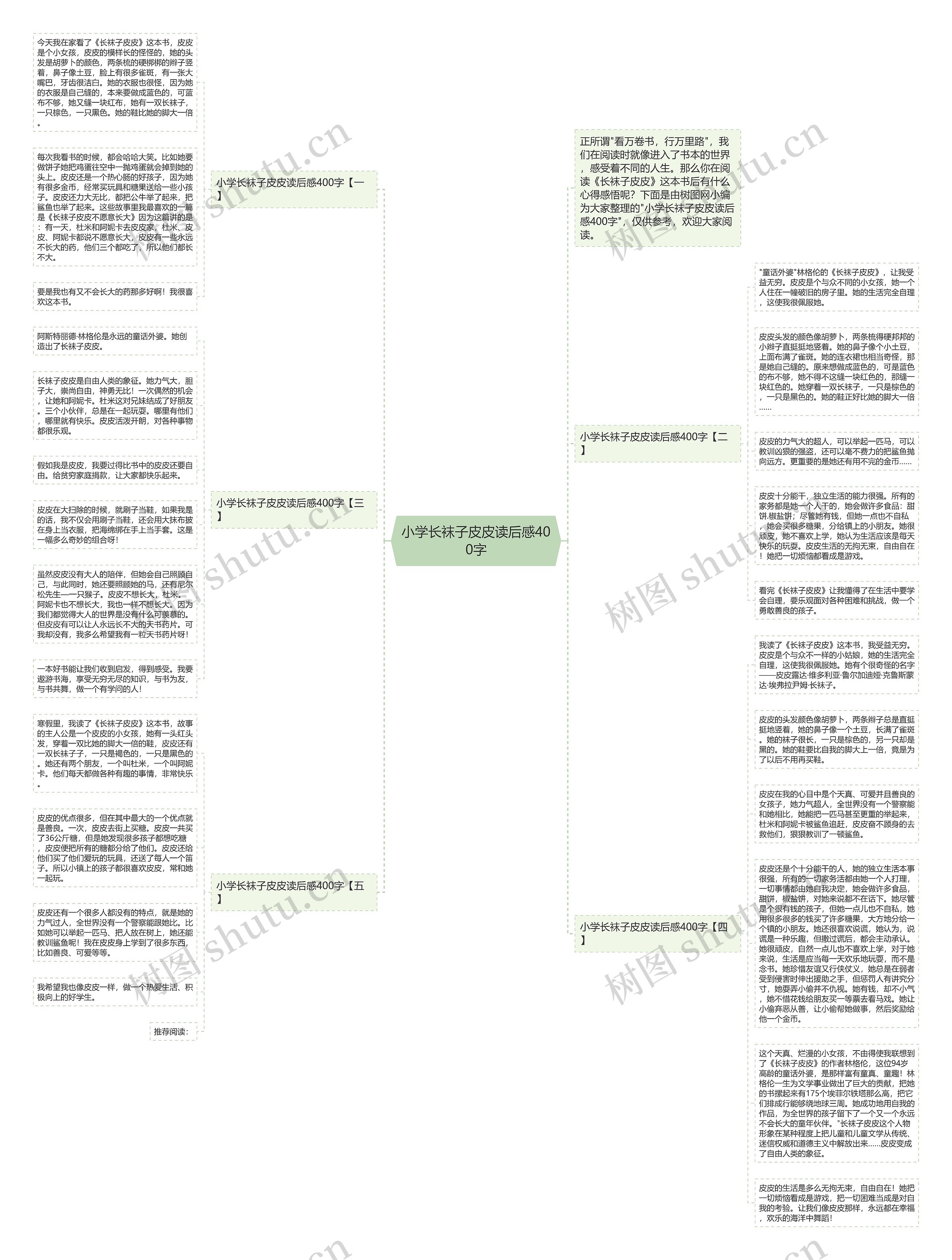 小学长袜子皮皮读后感400字思维导图