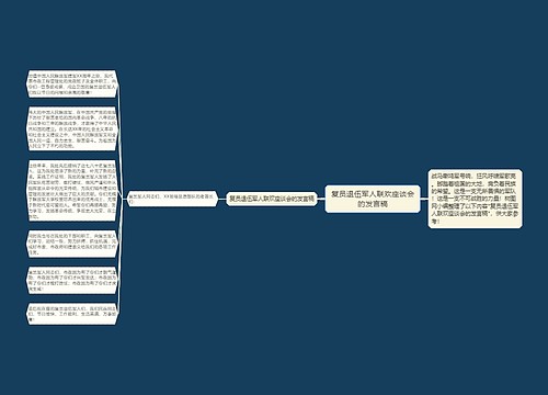 复员退伍军人联欢座谈会的发言稿