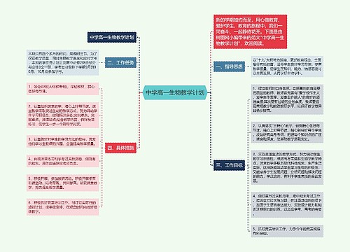 中学高一生物教学计划