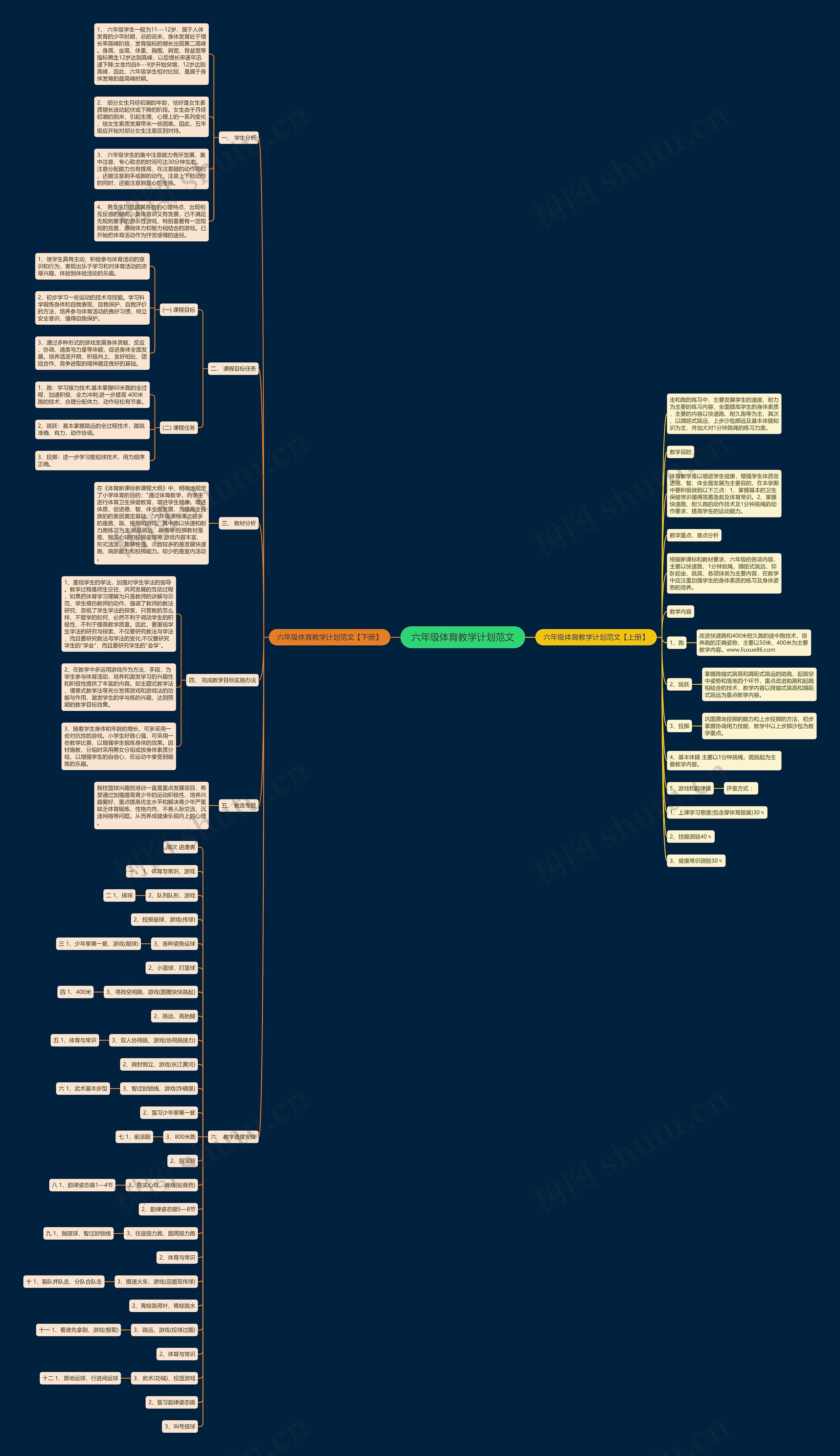 六年级体育教学计划范文