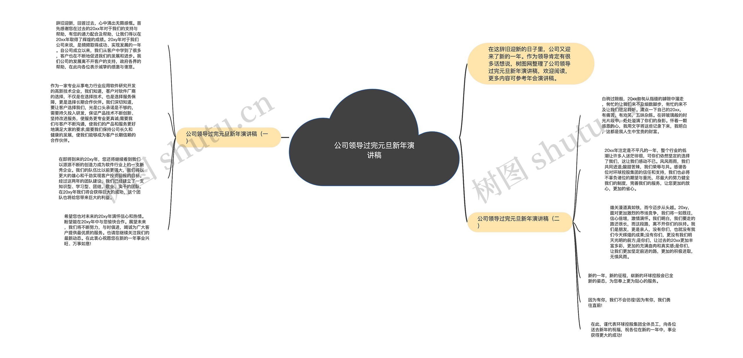 公司领导过完元旦新年演讲稿思维导图