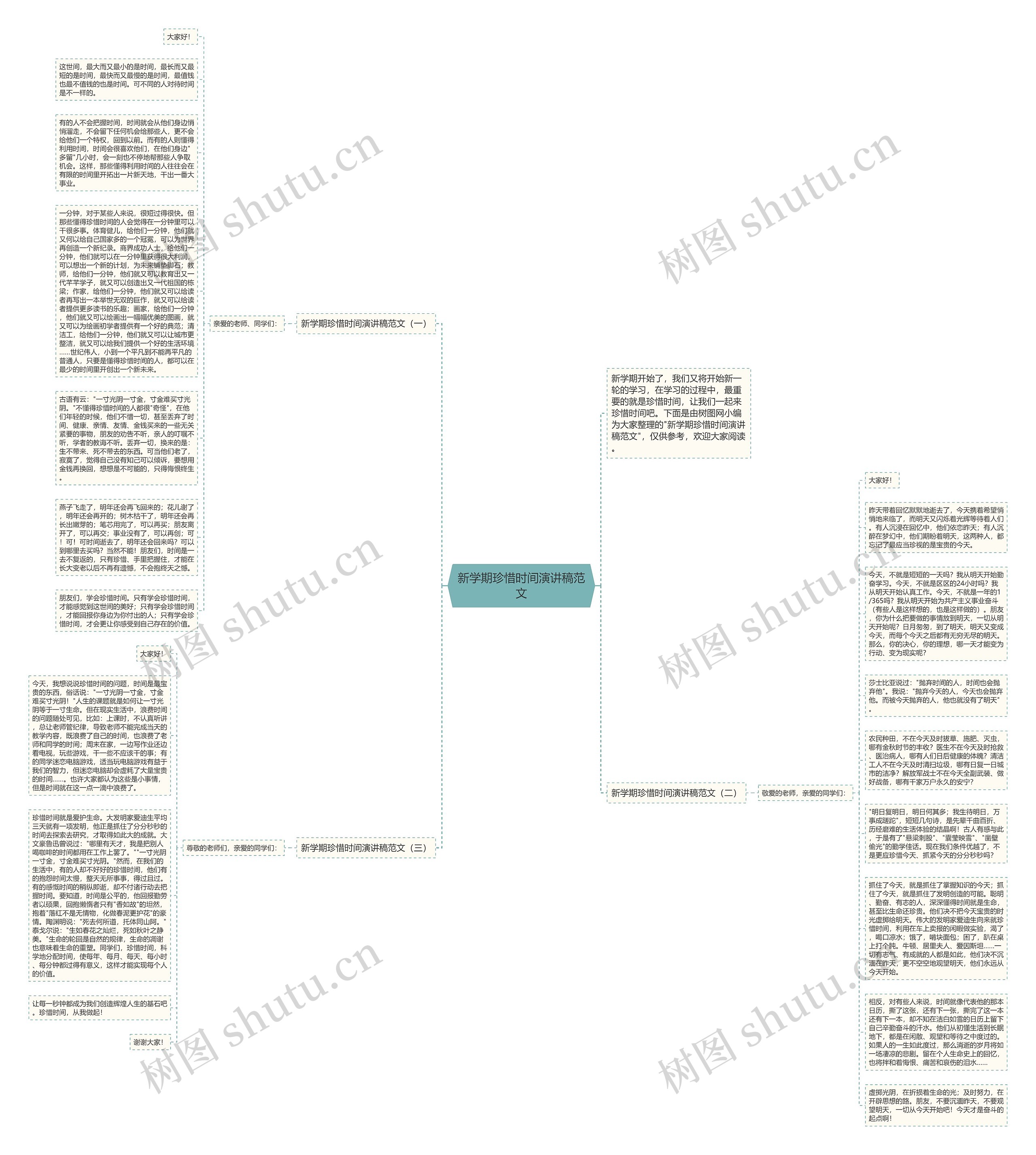 新学期珍惜时间演讲稿范文思维导图