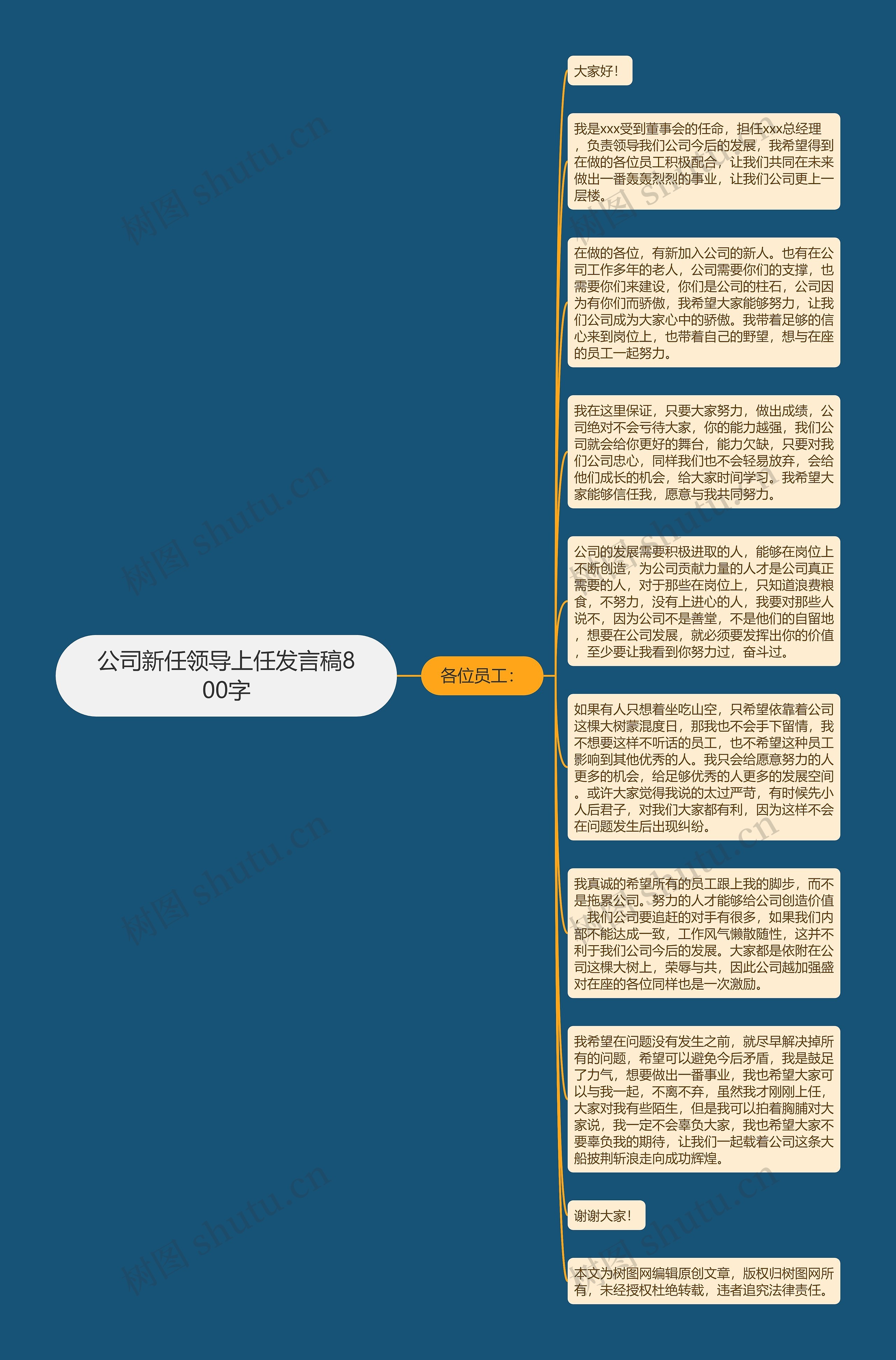 公司新任领导上任发言稿800字思维导图