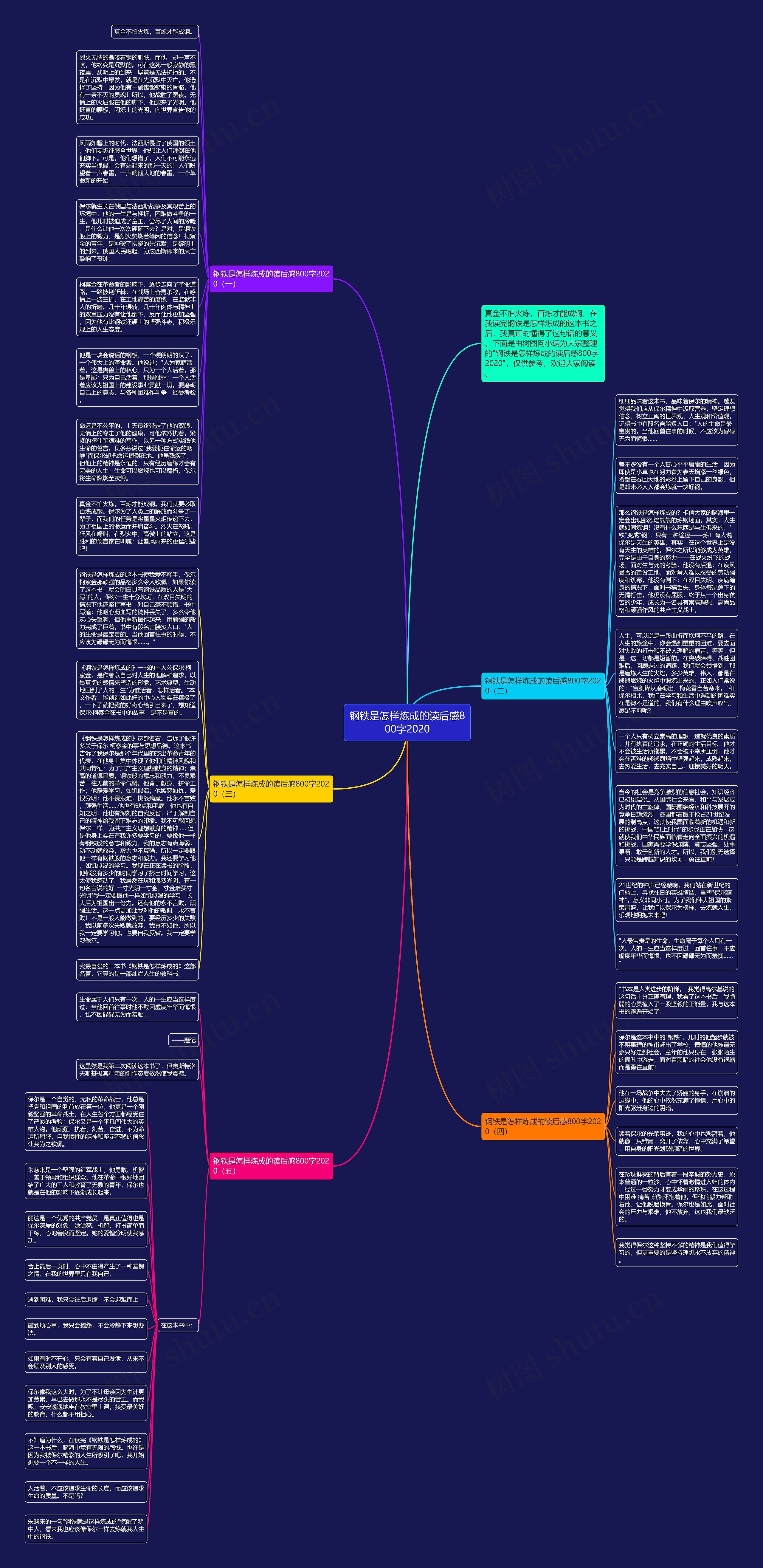 钢铁是怎样炼成的读后感800字2020思维导图