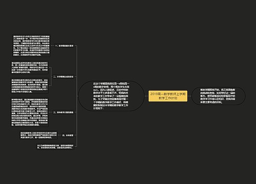 2019高一数学教师上学期教学工作计划思维导图