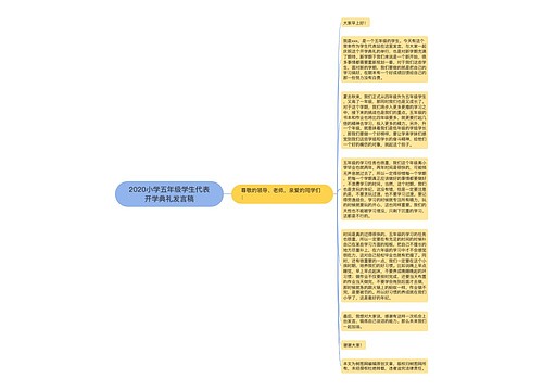 2020小学五年级学生代表开学典礼发言稿