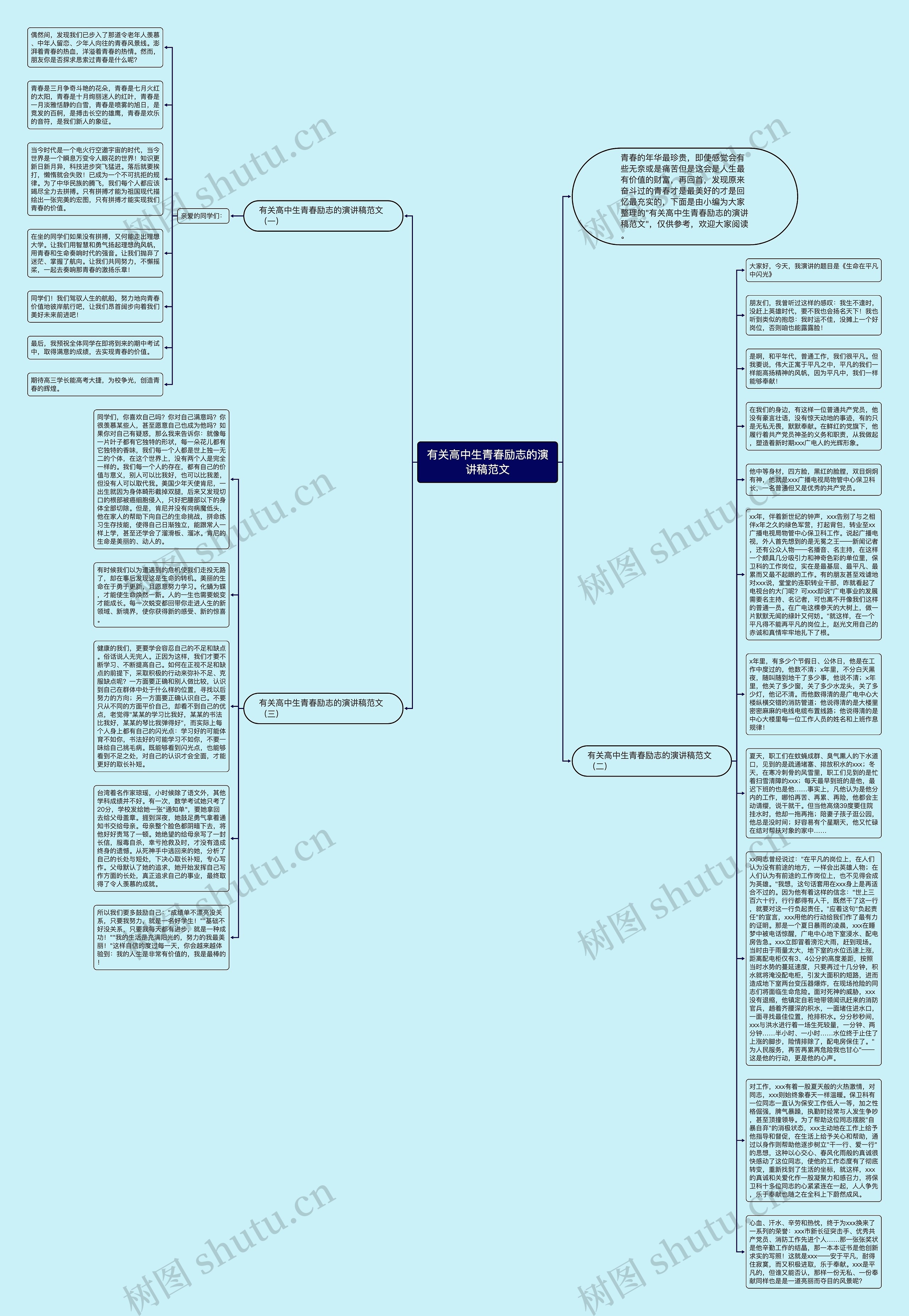 有关高中生青春励志的演讲稿范文思维导图
