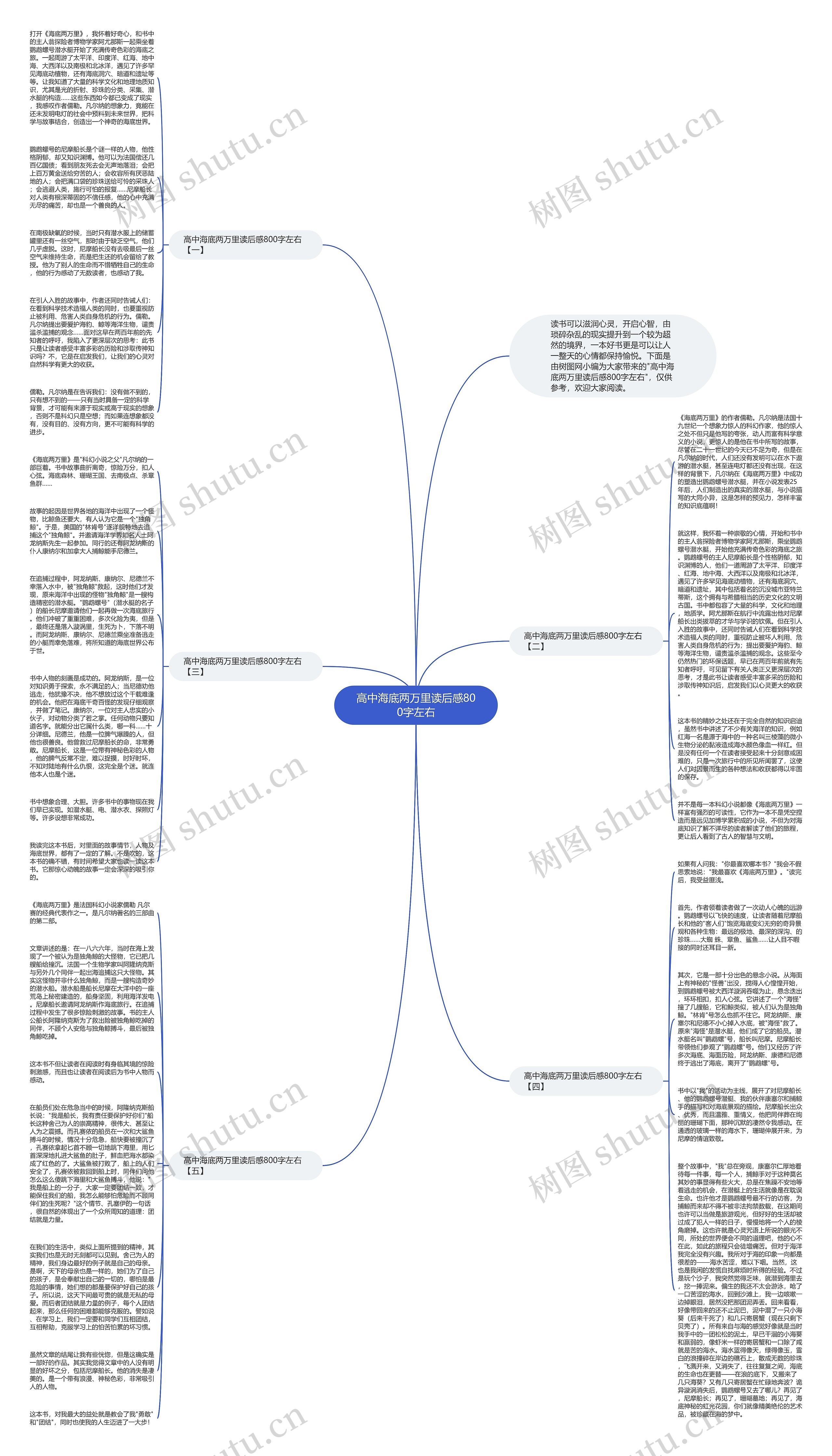 高中海底两万里读后感800字左右思维导图