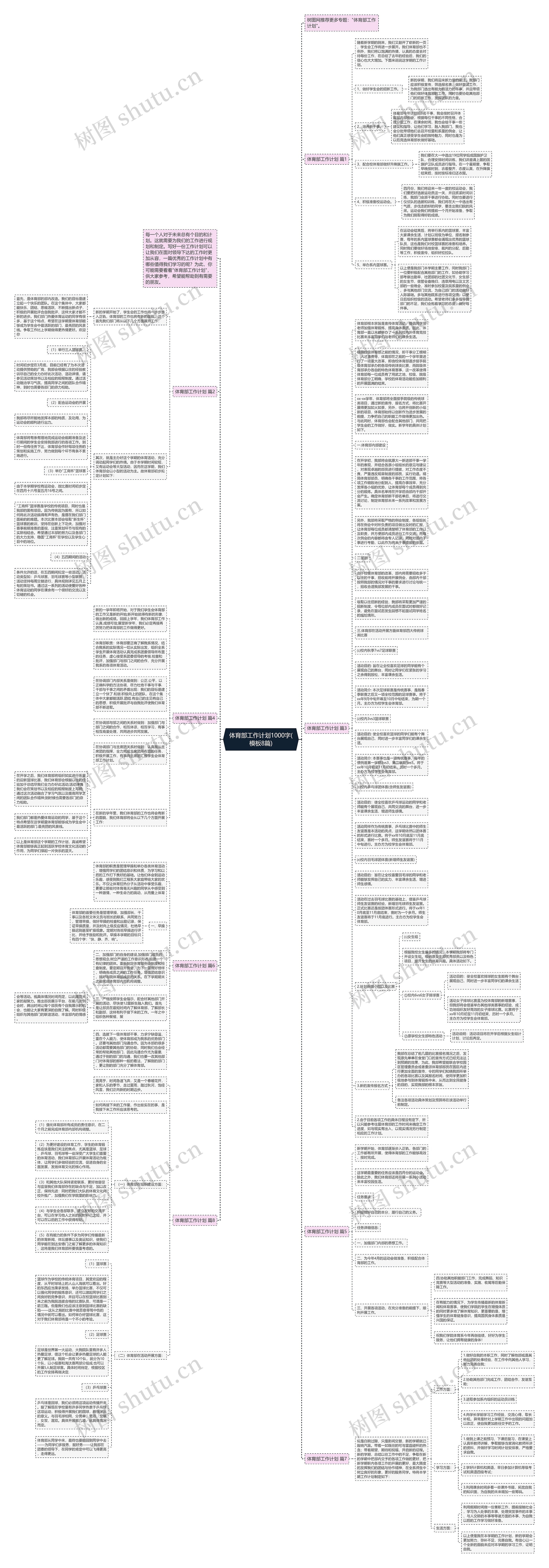 体育部工作计划1000字(8篇)思维导图