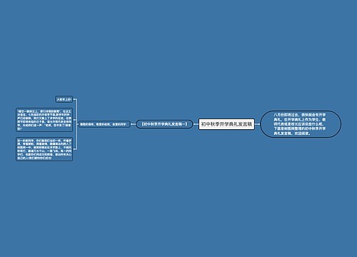 初中秋季开学典礼发言稿