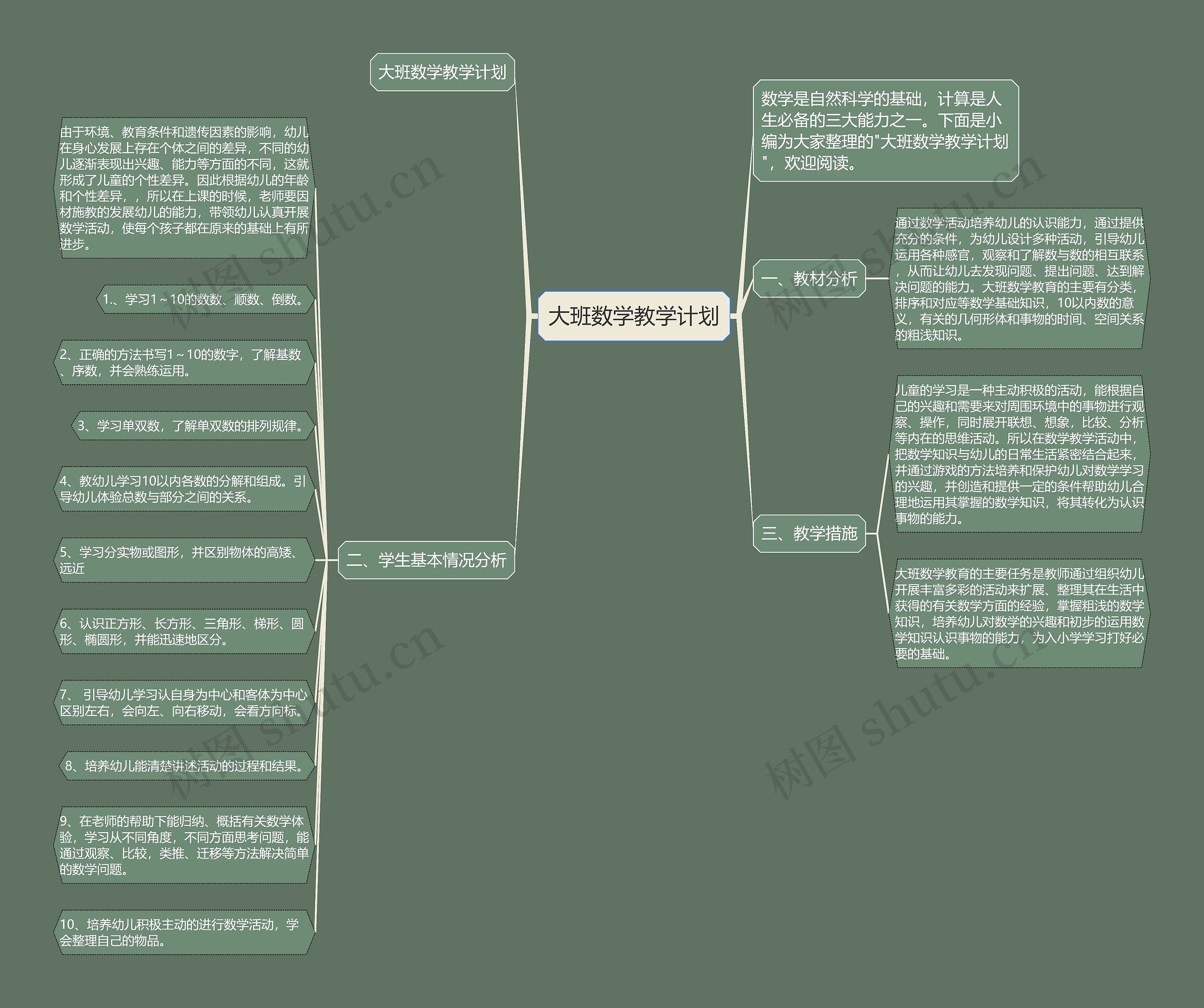 大班数学教学计划