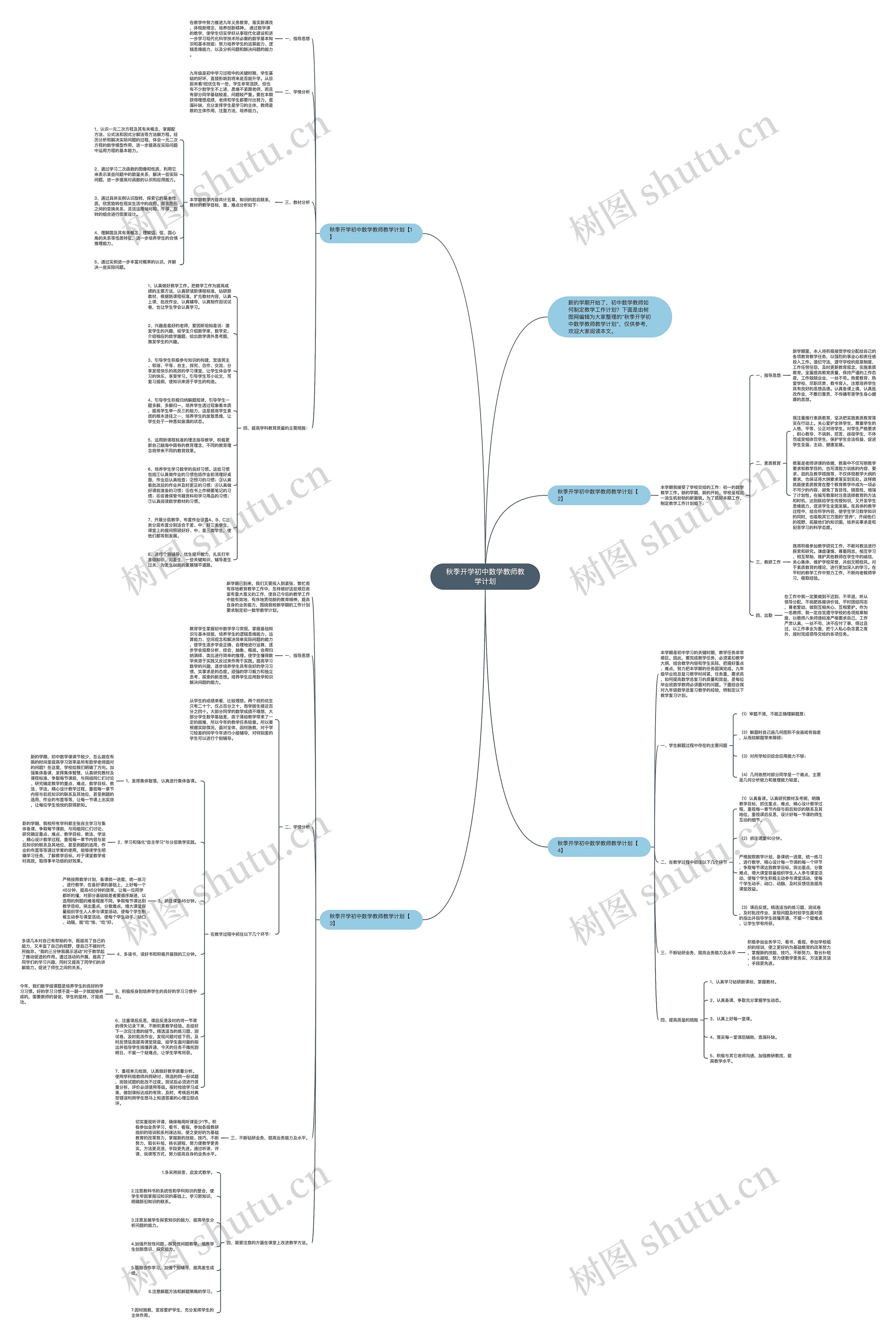 秋季开学初中数学教师教学计划 秋季开学初中数学教师教学计划
