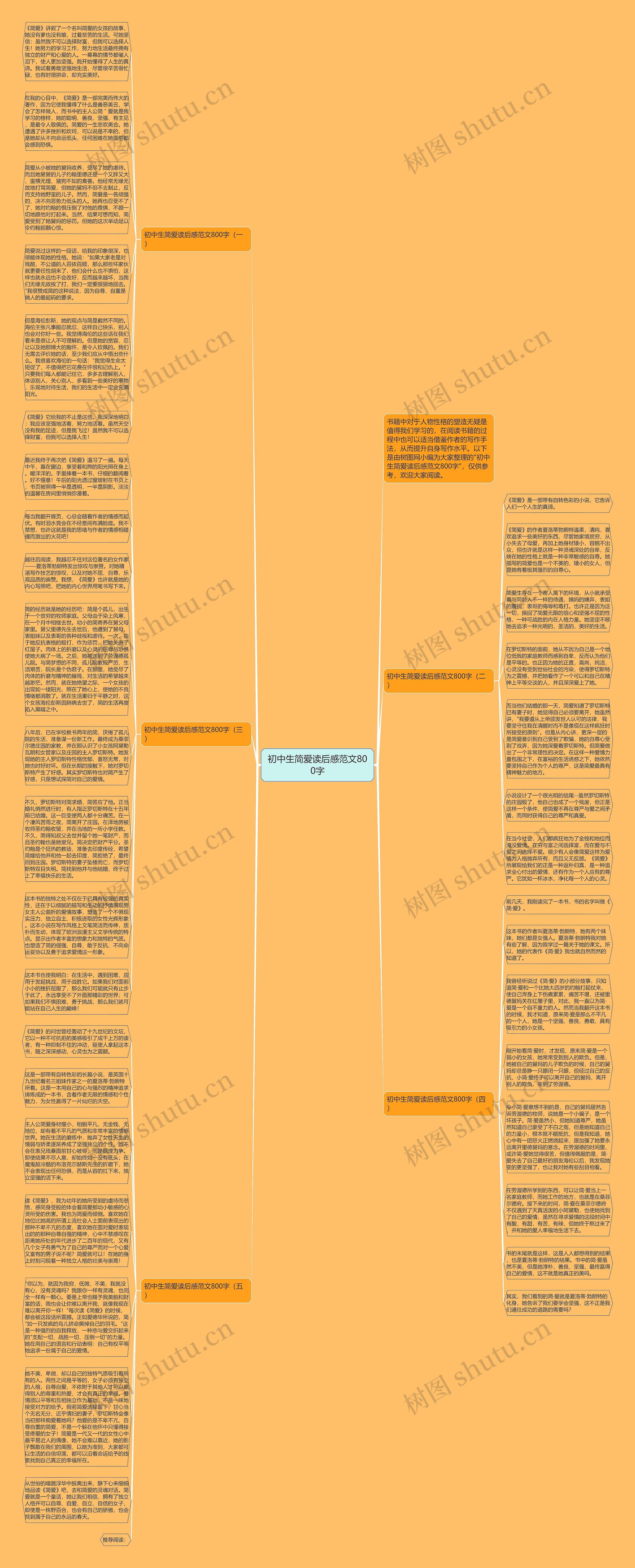 初中生简爱读后感范文800字思维导图