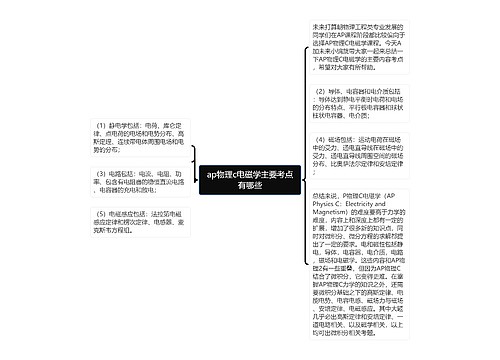 ap物理c电磁学主要考点有哪些