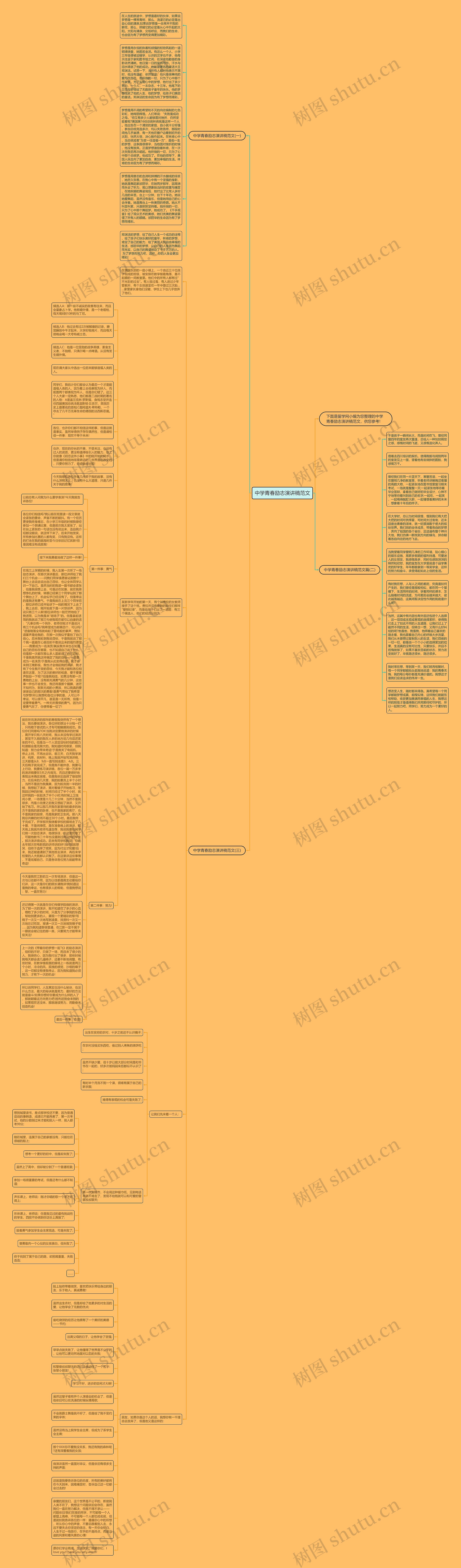 中学青春励志演讲稿范文思维导图