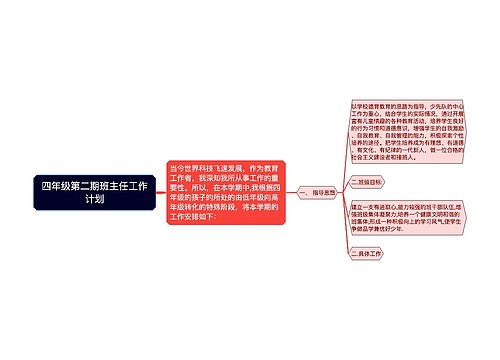 四年级第二期班主任工作计划