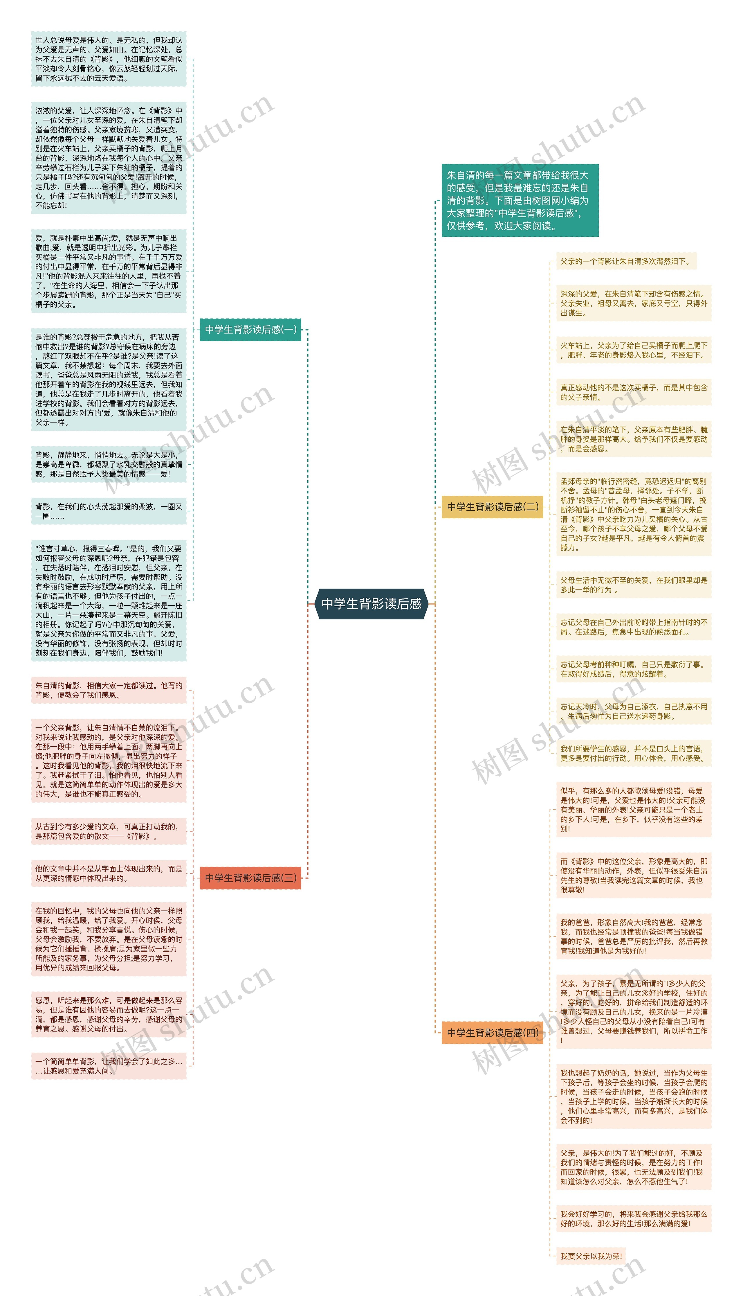 中学生背影读后感思维导图