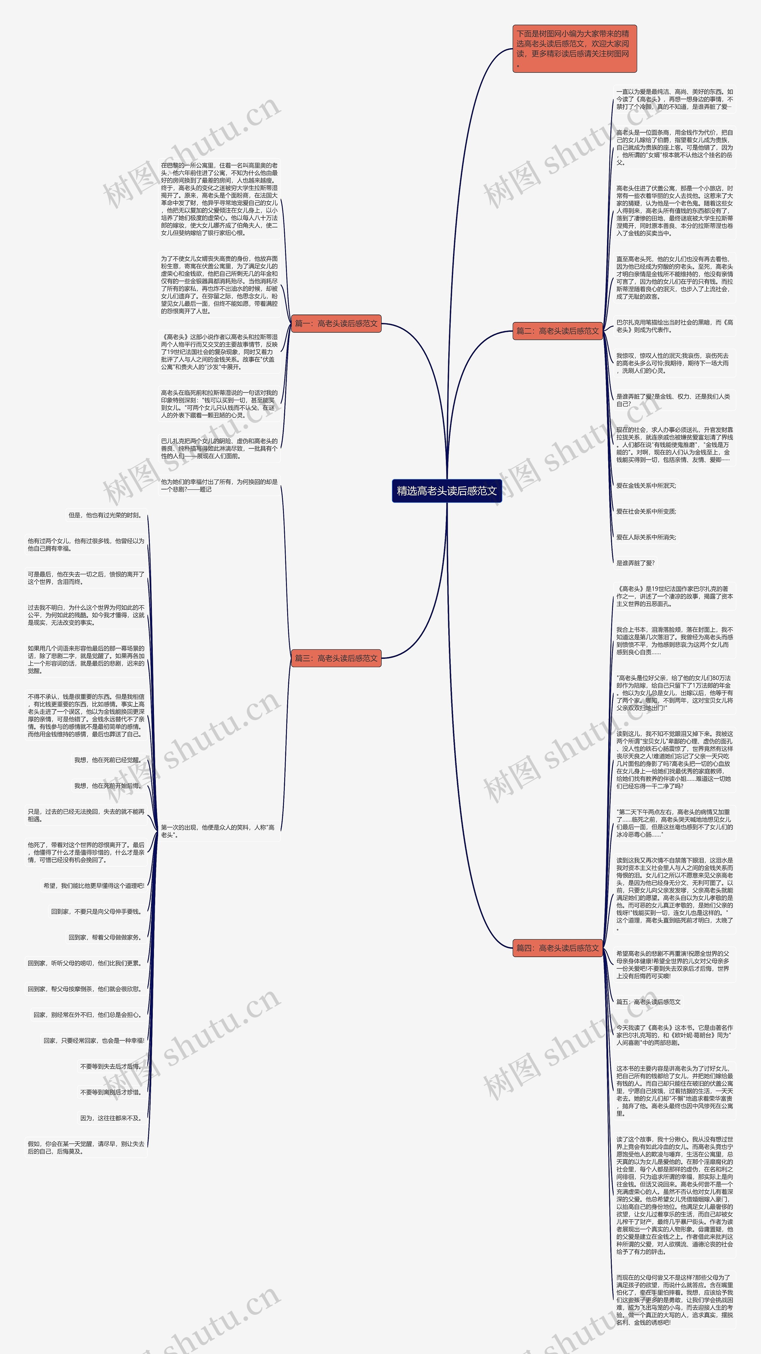 精选高老头读后感范文思维导图