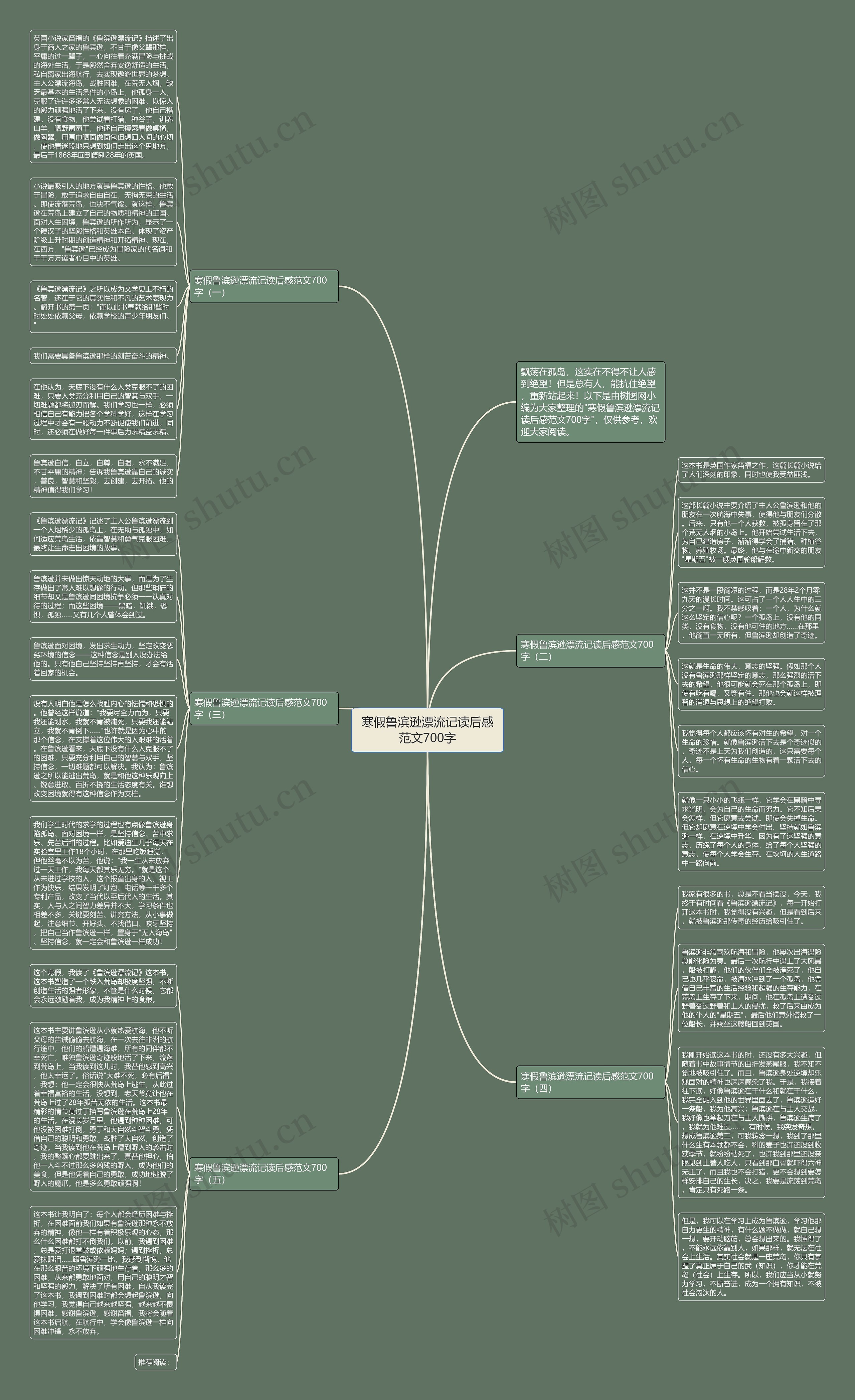 寒假鲁滨逊漂流记读后感范文700字思维导图