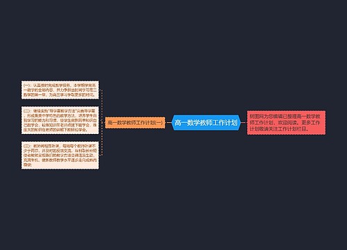 高一数学教师工作计划