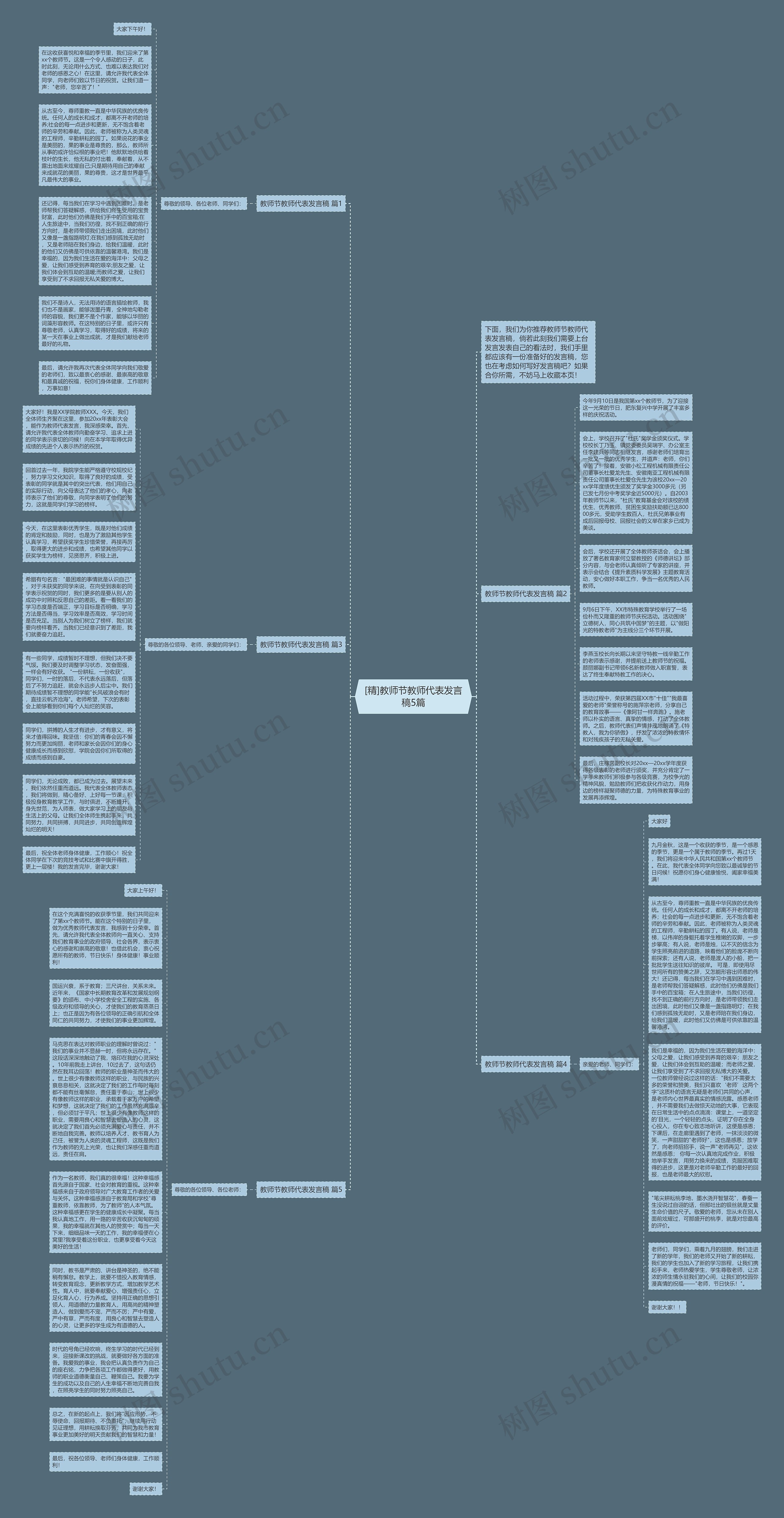 [精]教师节教师代表发言稿5篇思维导图