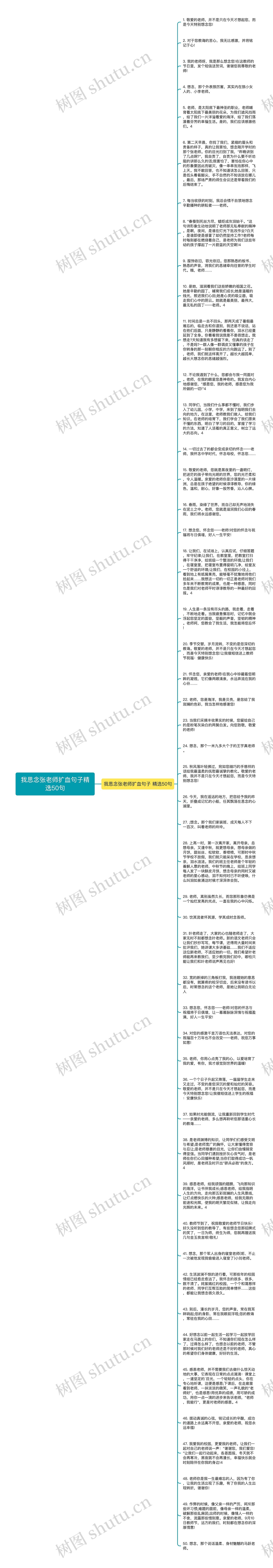 我思念张老师扩血句子精选50句思维导图