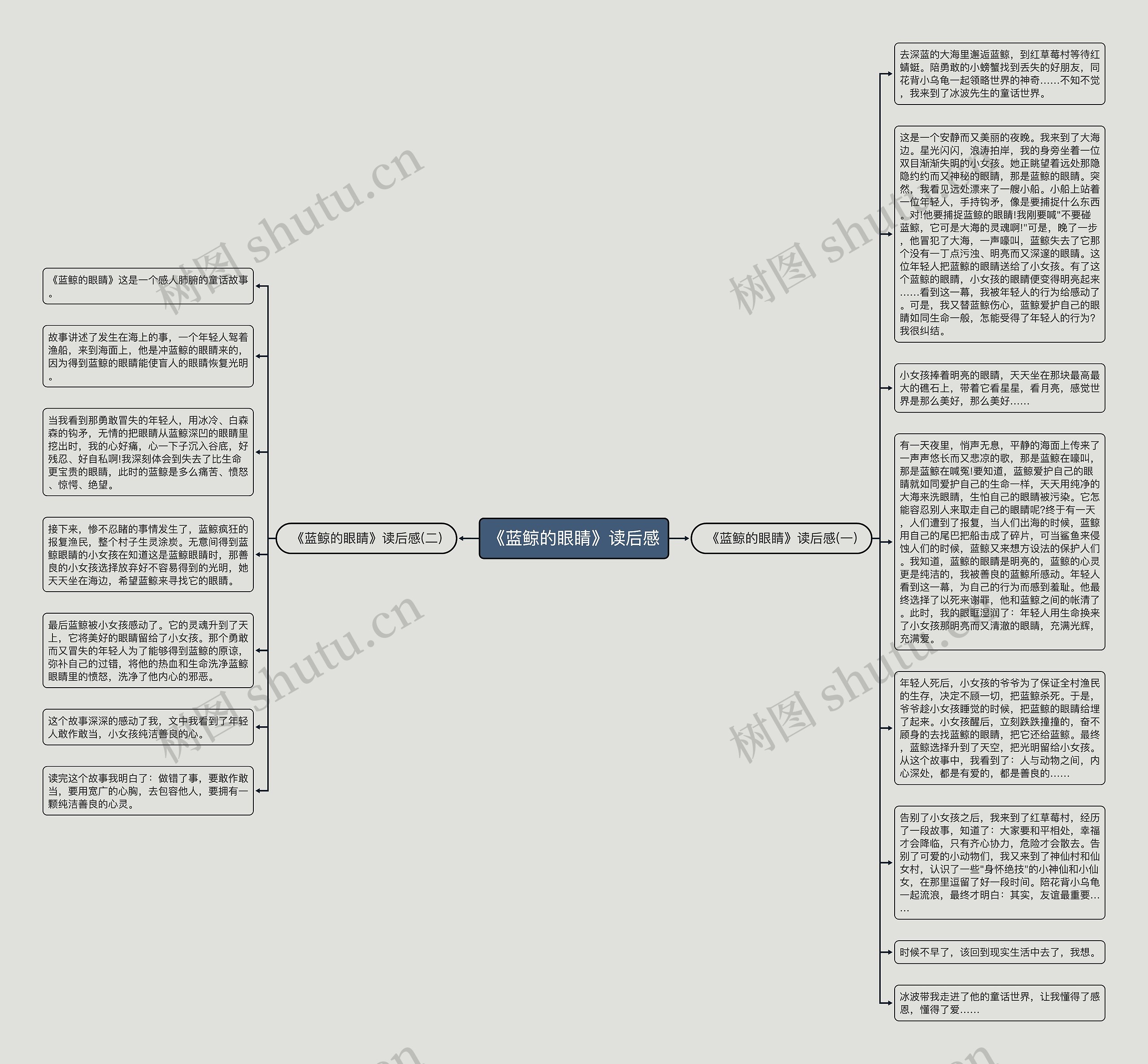 《蓝鲸的眼睛》读后感思维导图